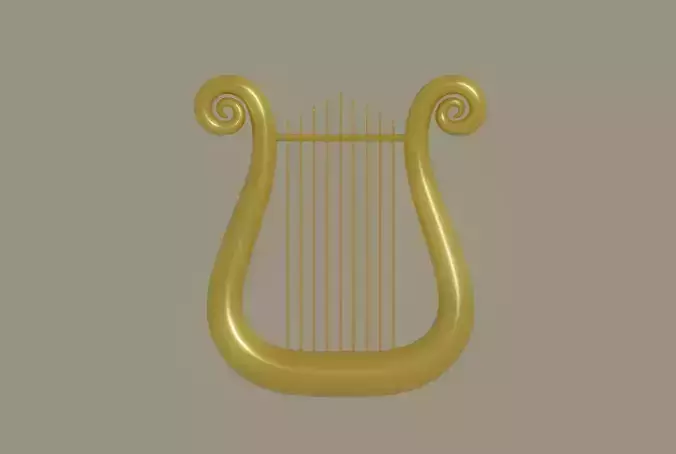 Golden Lyre 3D model
