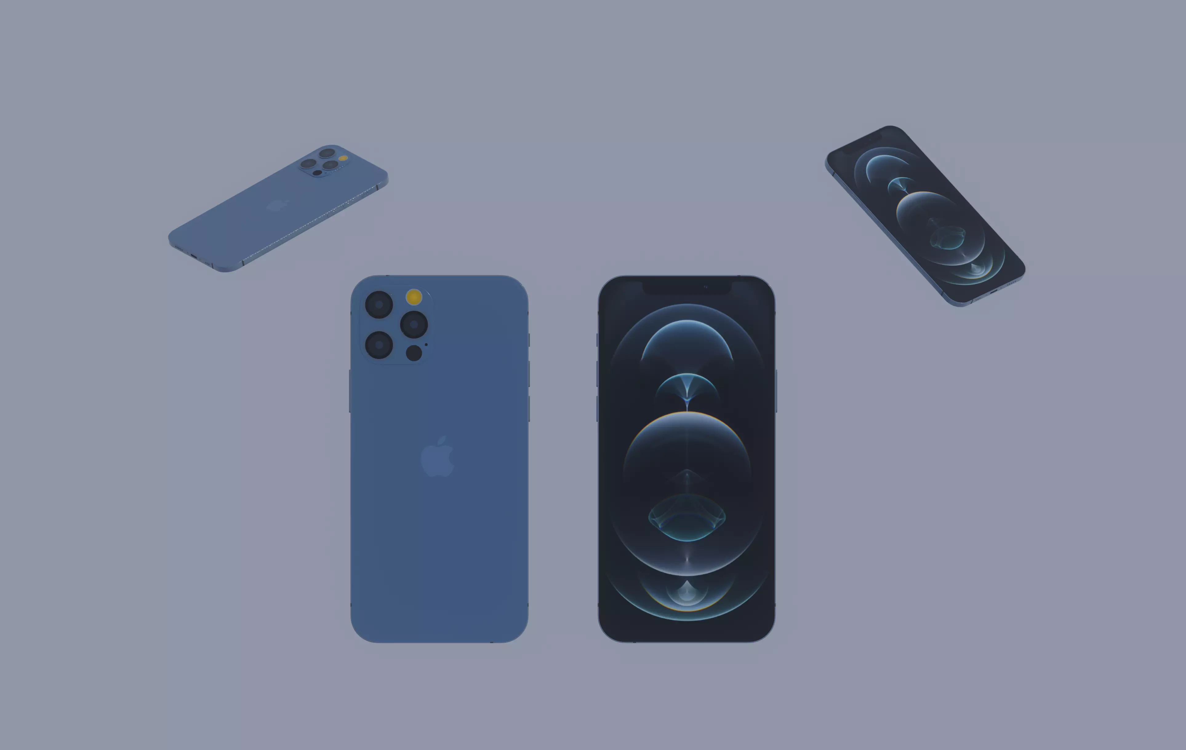 iPhone 12 Pro Blue 3D model_0