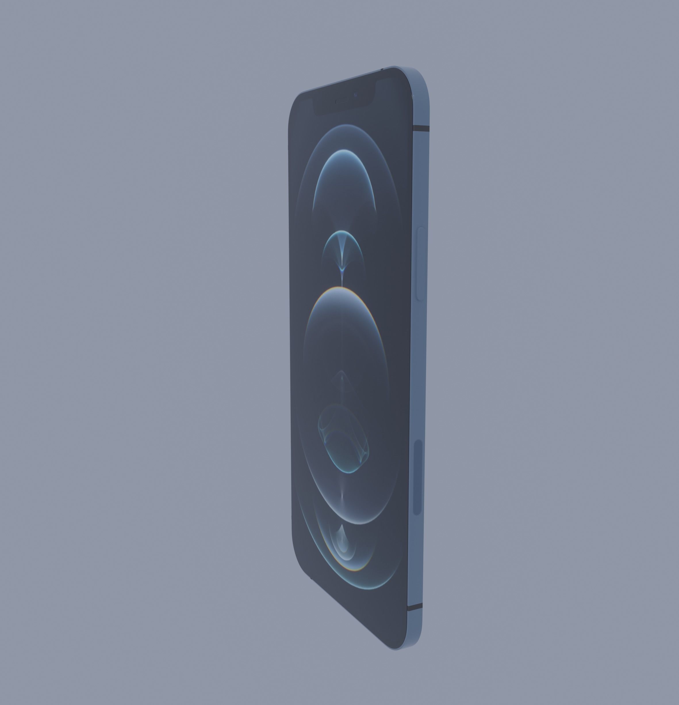 iPhone 12 Pro Blue 3D model_3
