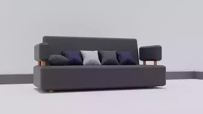 Sofa  with cushion Free Free 3D model