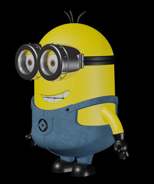 Two Eyed Minion 3D model_2