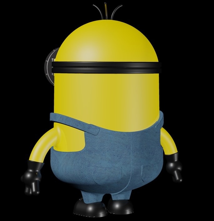 Two Eyed Minion 3D model_1