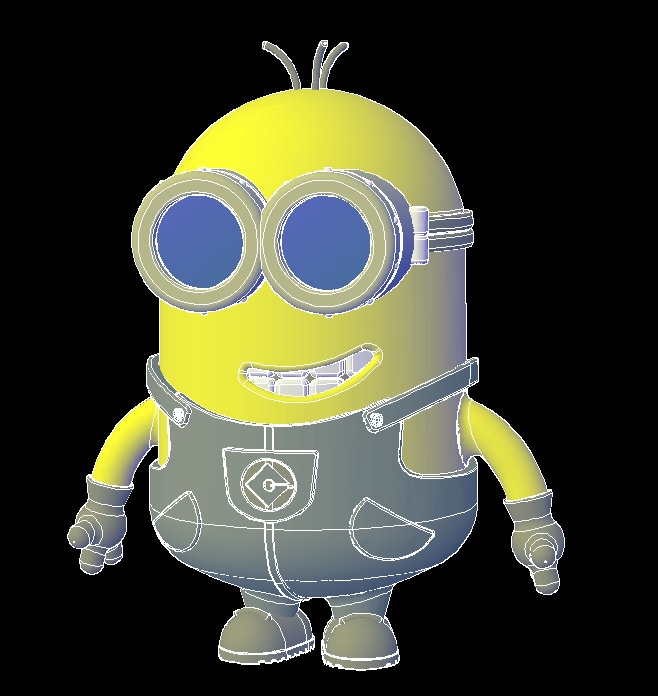 Two Eyed Minion 3D model_7