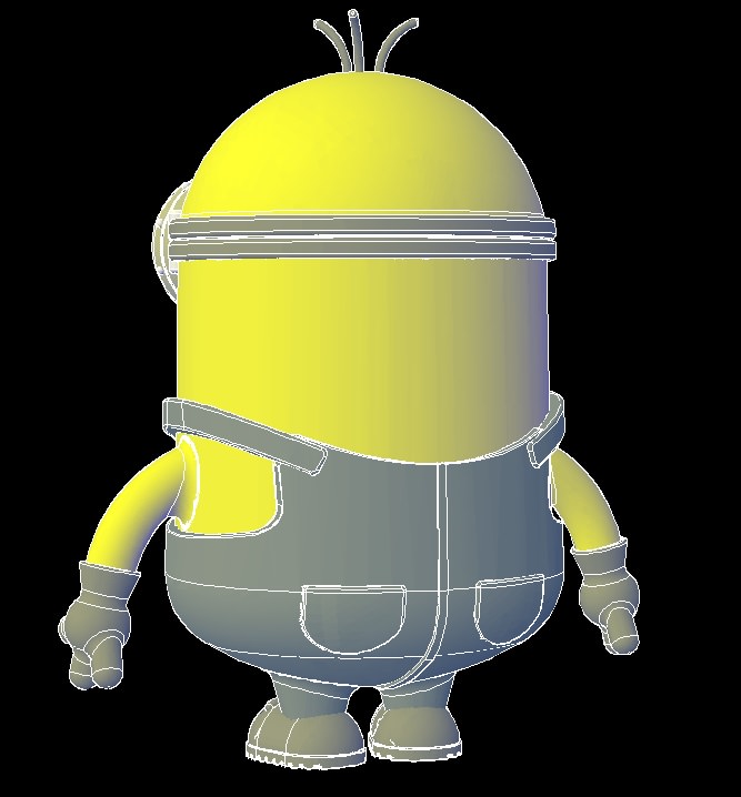 Two Eyed Minion 3D model_6