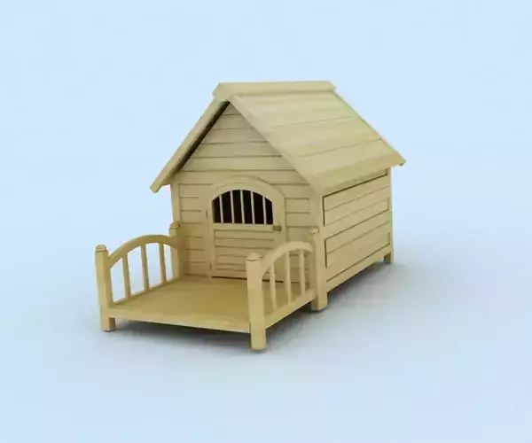Doghouse wooden dog house 3D model