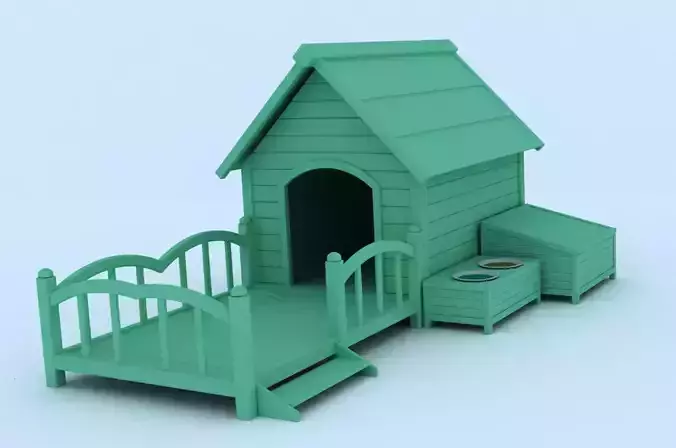 Doghouse wooden playhouse 3D model