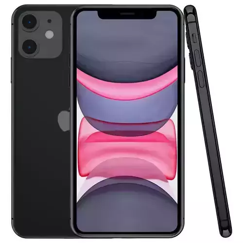 Apple iPhone 11 Black Low-poly 3D model