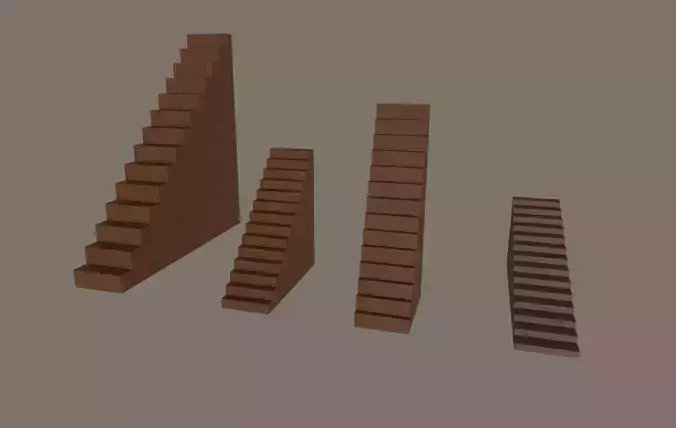 Stairs Low-poly 3D model