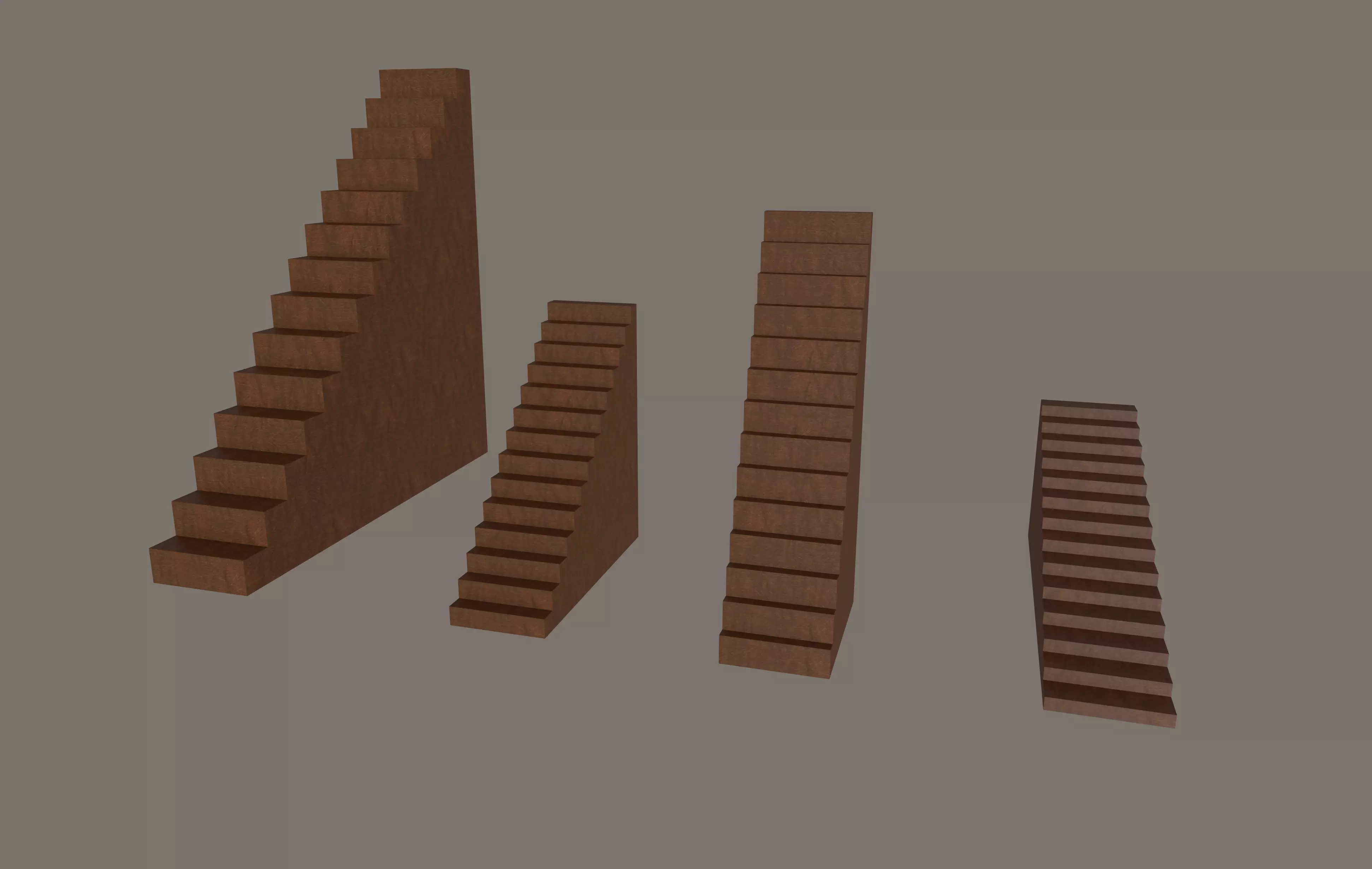Stairs Low-poly 3D model_0