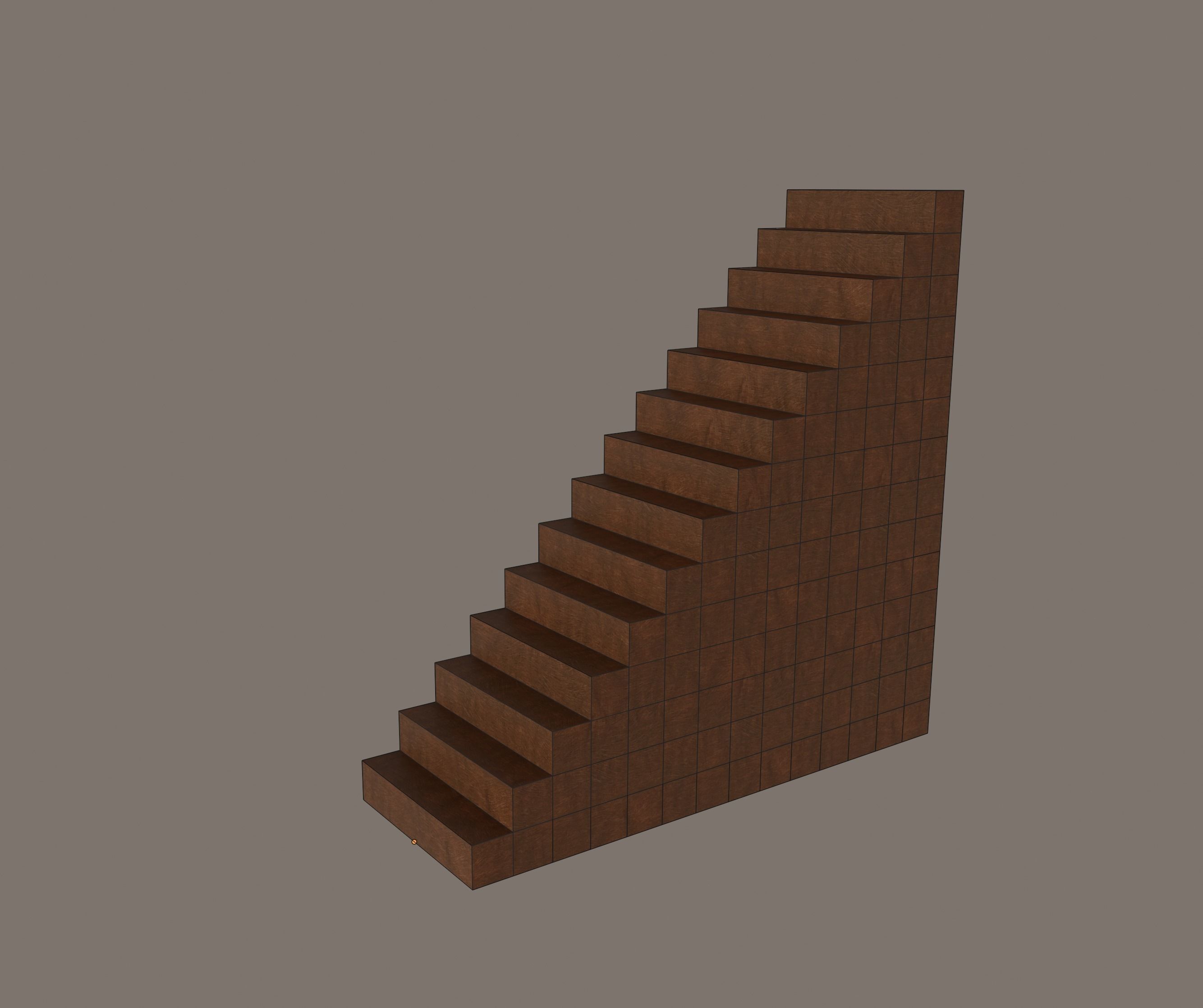 Stairs Low-poly 3D model_15