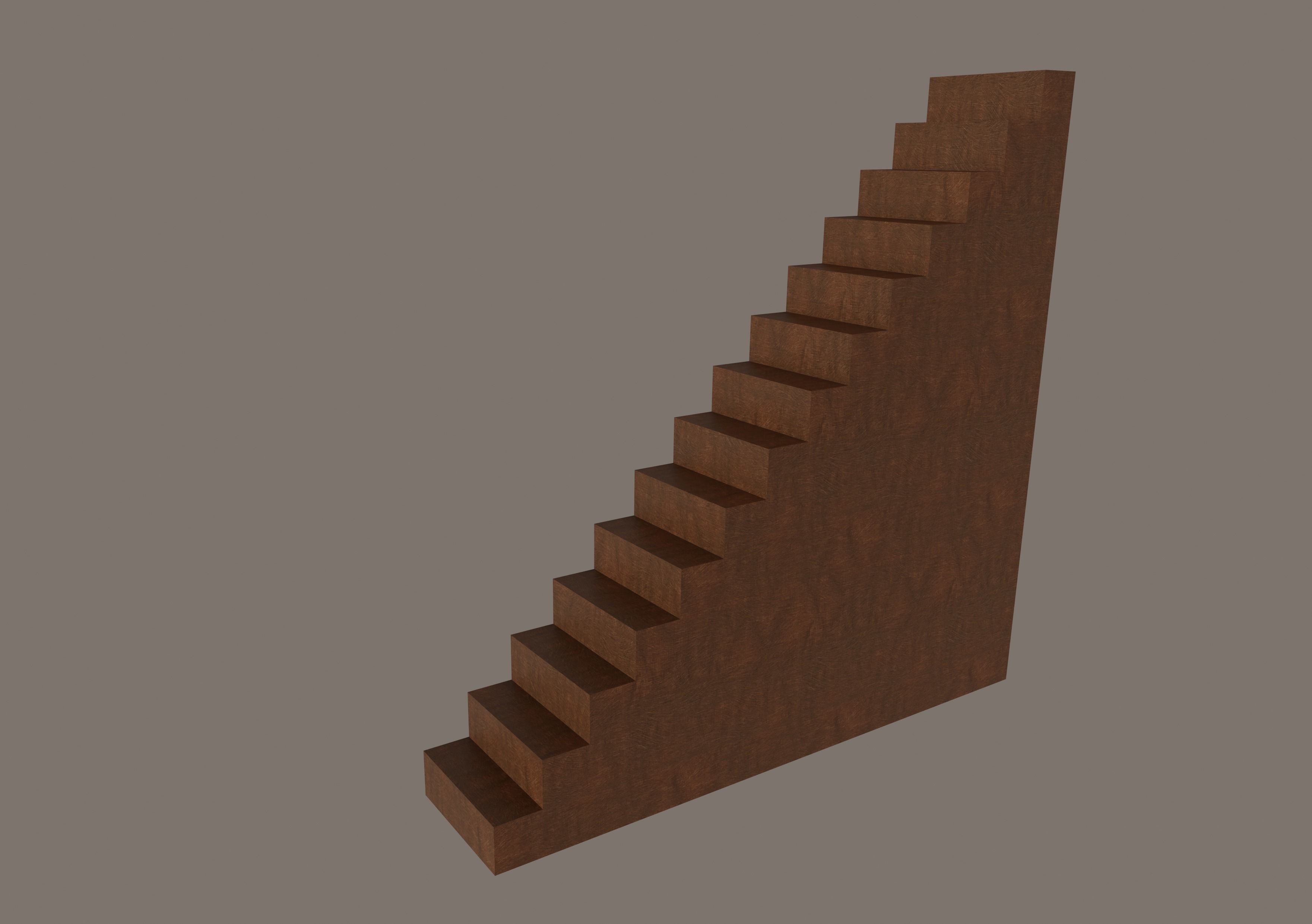 Stairs Low-poly 3D model_4