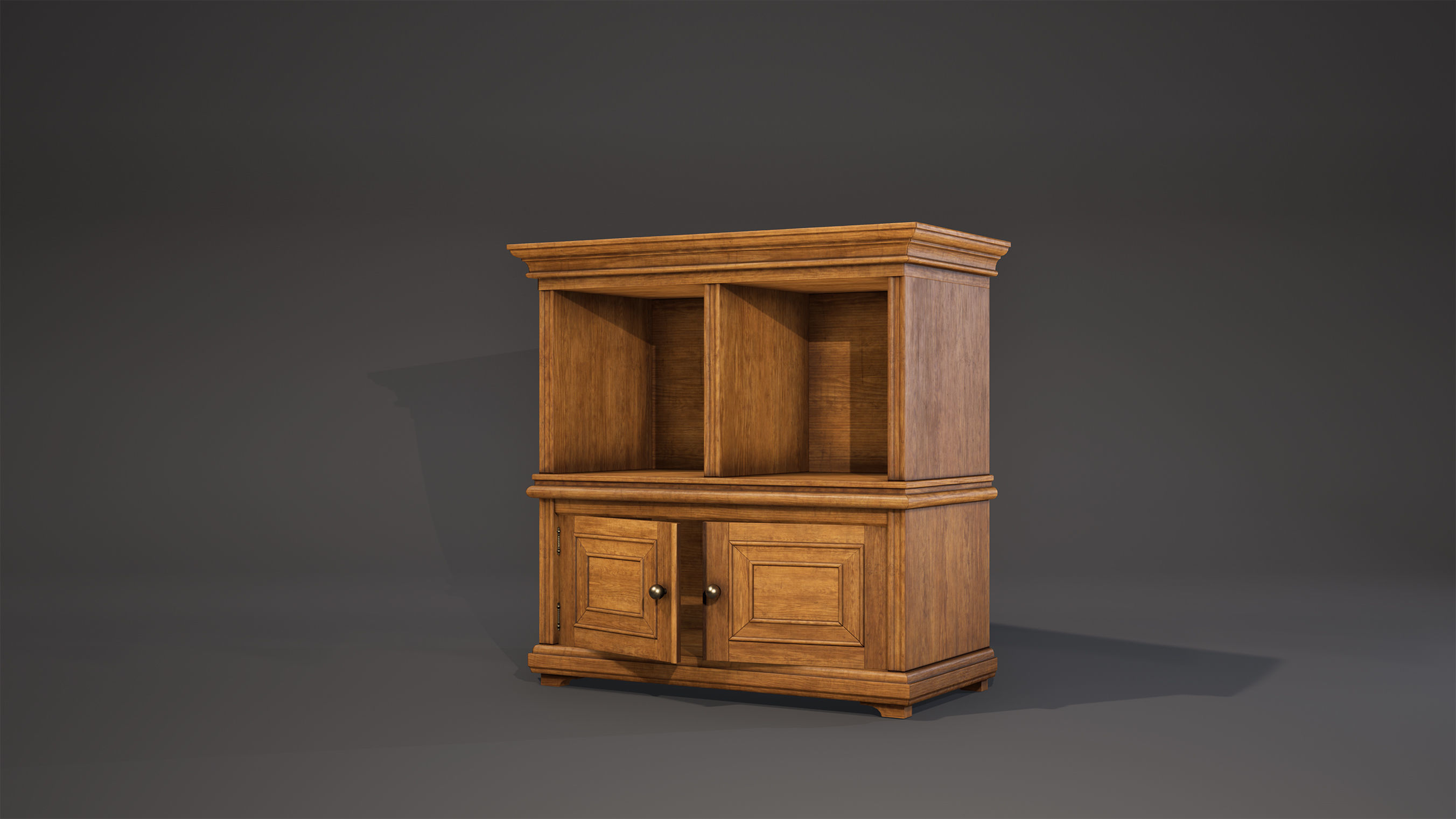 Cabinet Game-Ready wooden Low-poly 3D model_1