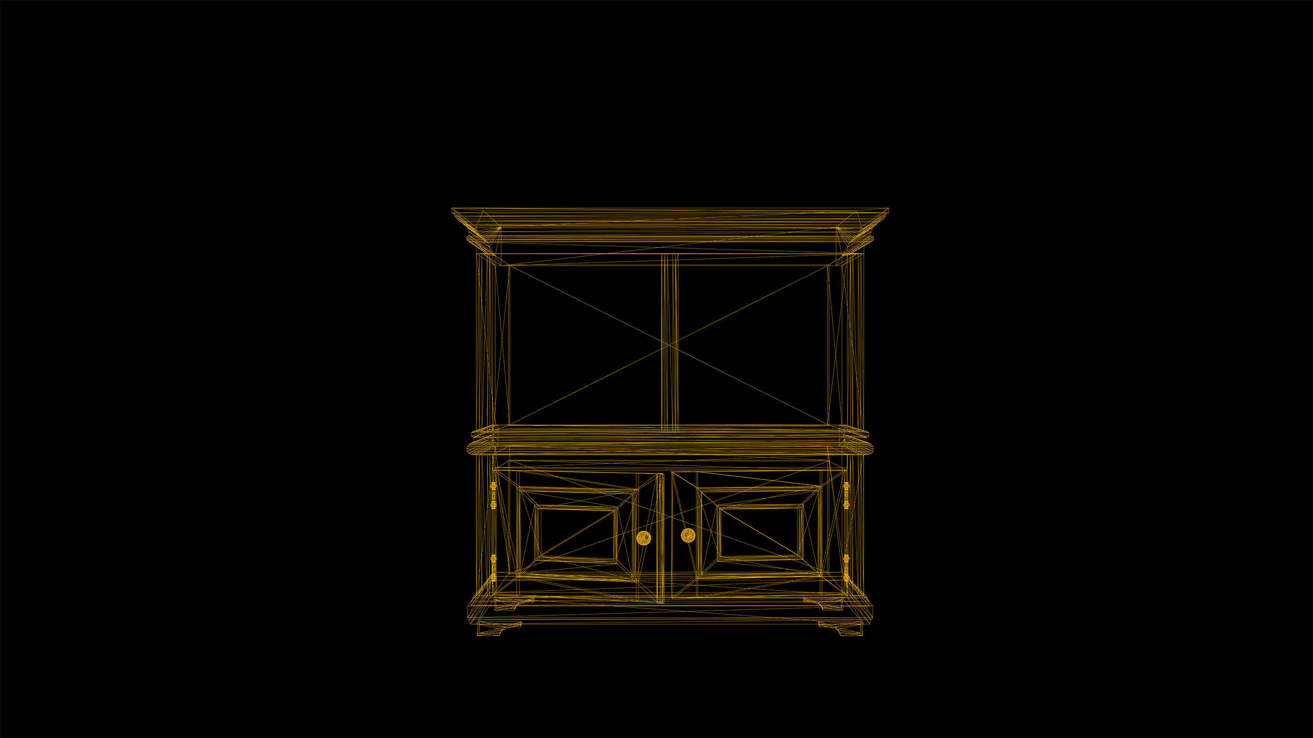 Cabinet Game-Ready wooden Low-poly 3D model_2