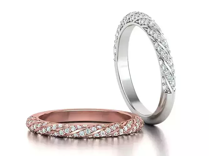 Amanda Anniversary Wedding Band Ring 3dmodel  3D print model