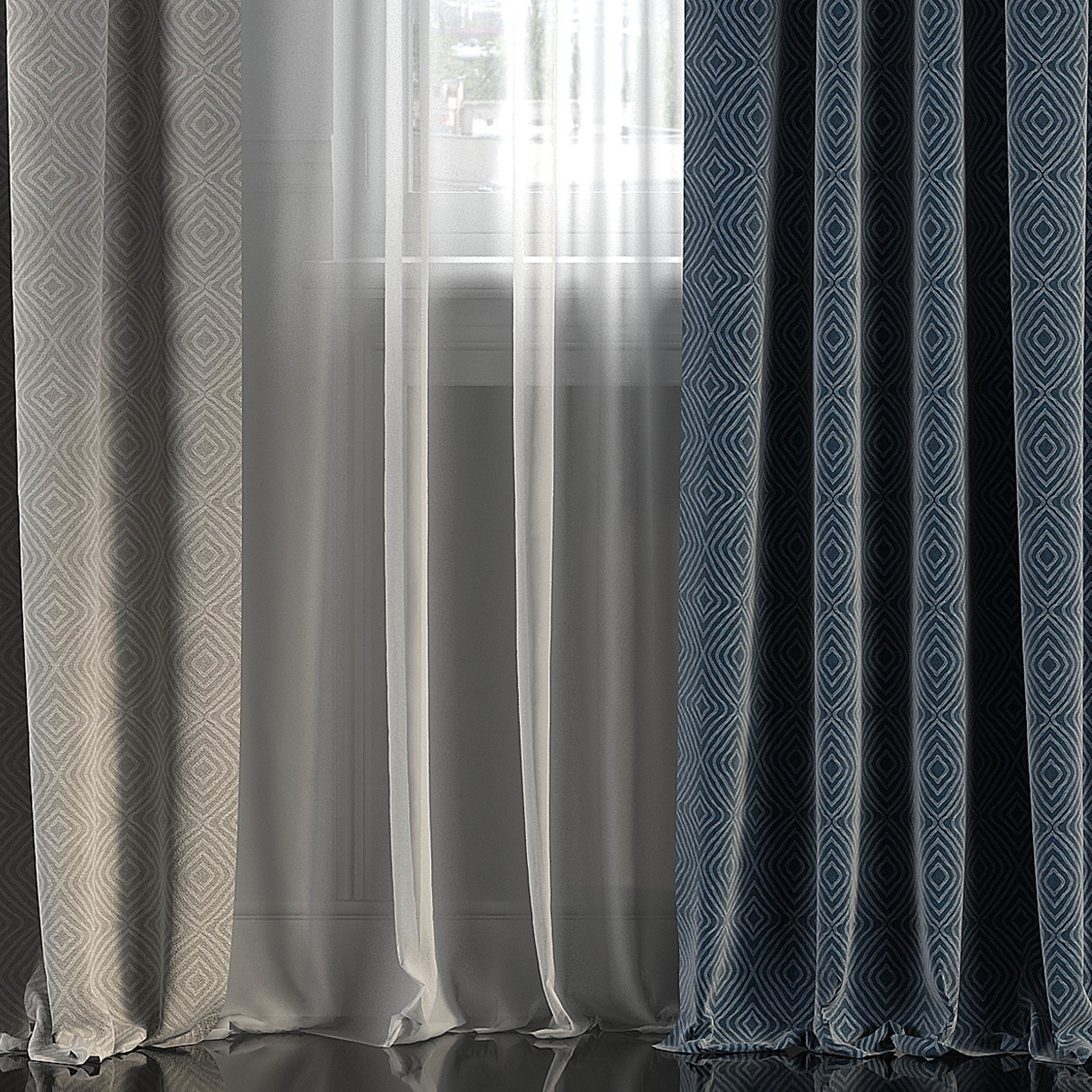 Curtain Set 285 3D model_2