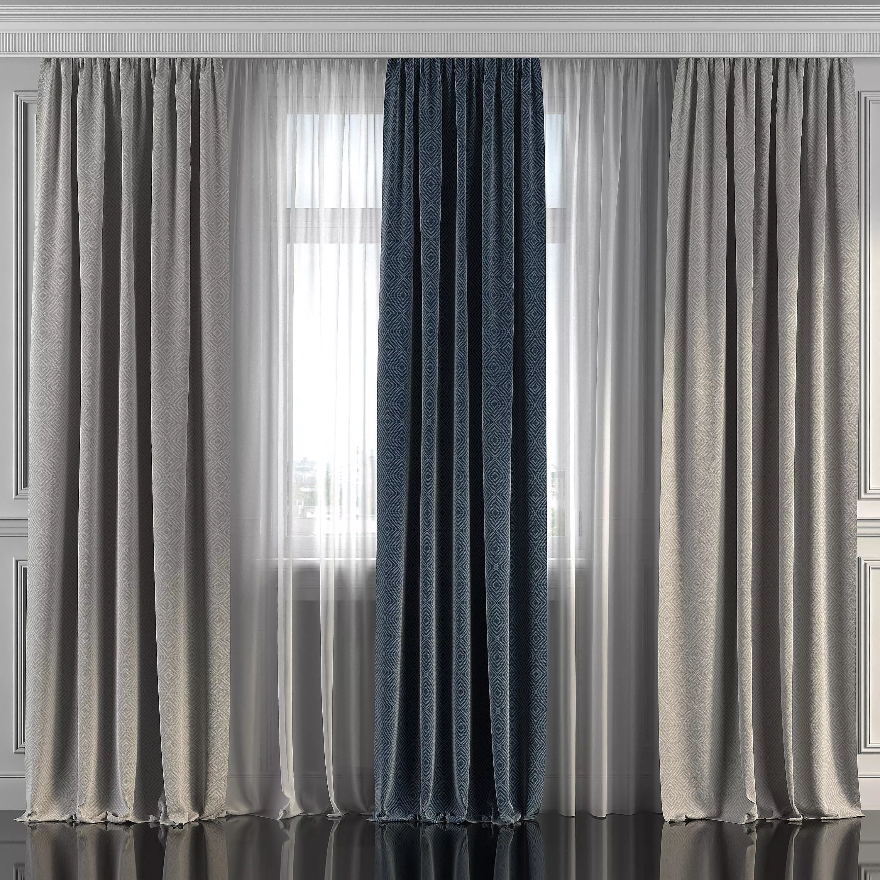 Curtain Set 285 3D model_0