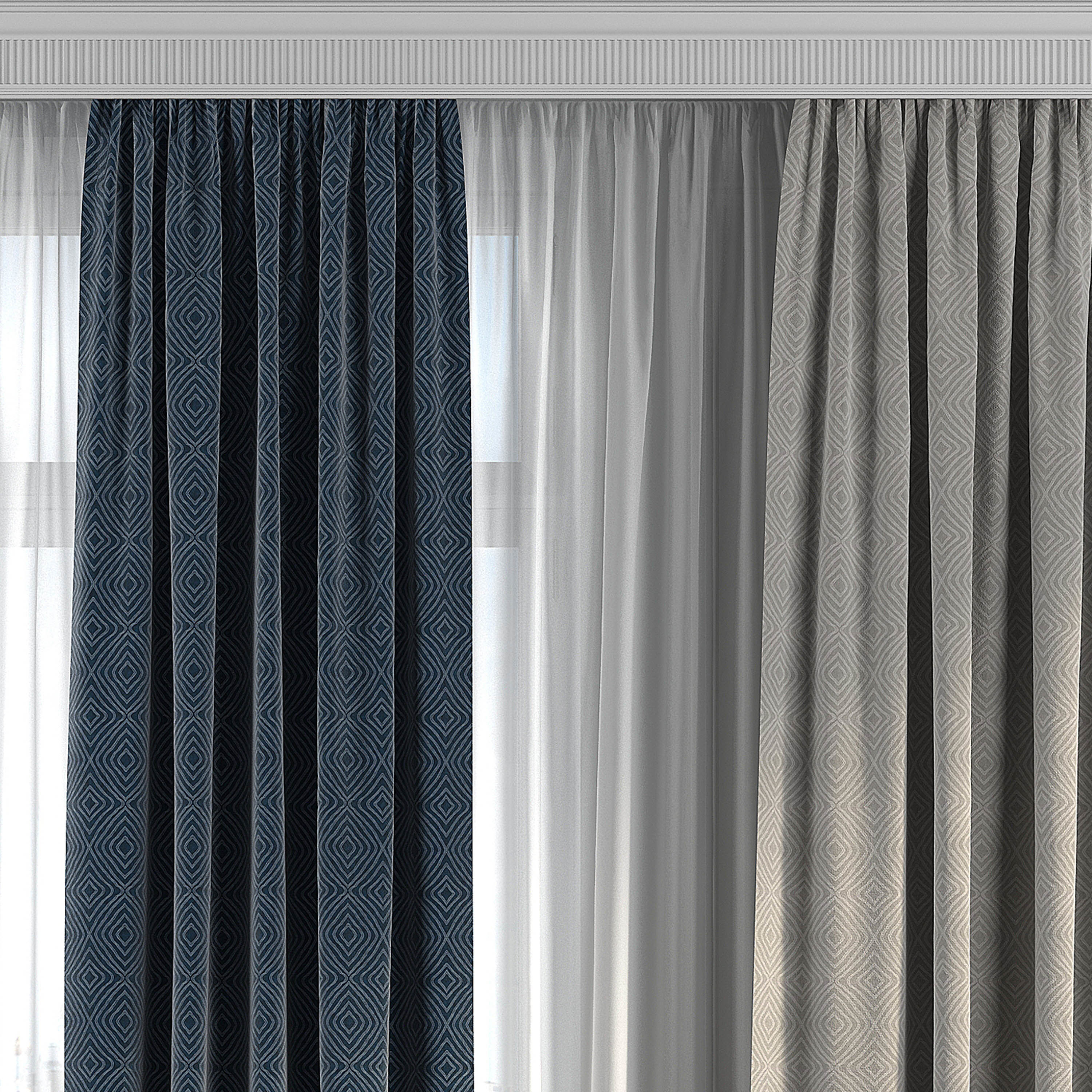 Curtain Set 285 3D model_1