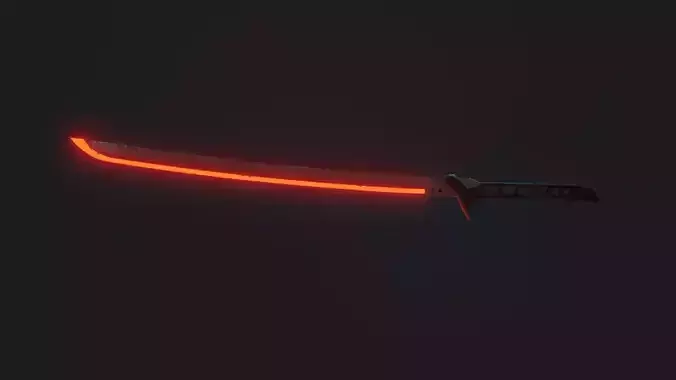 Cyberpunk Katana Free low-poly 3D model