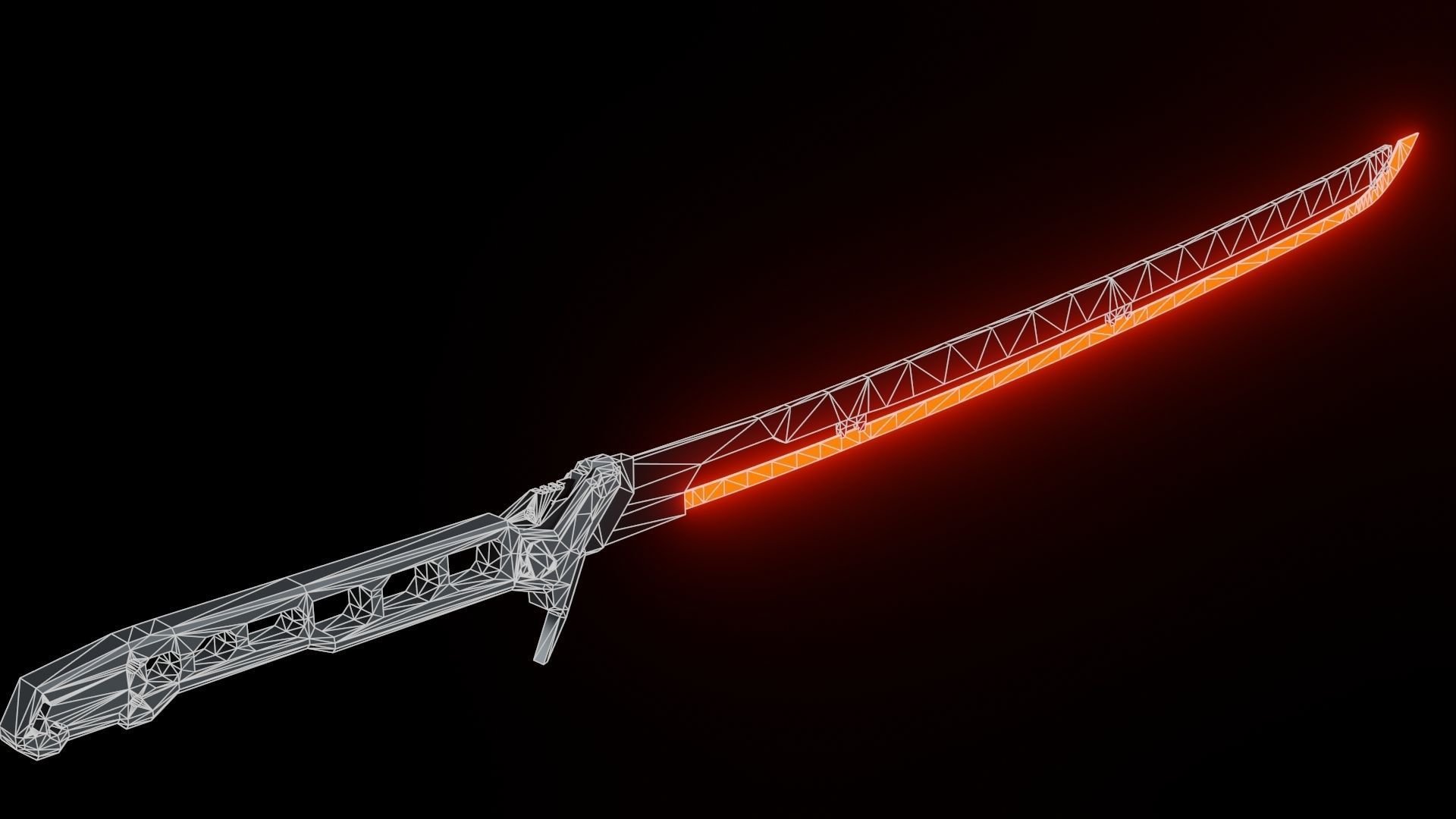 Cyberpunk Katana Free low-poly 3D model_7