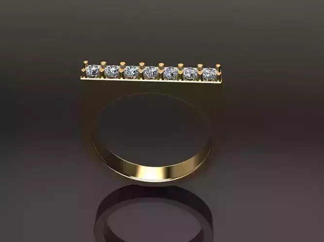 Dainty Diamond Narrow Bar Ring Band Mix Sizes