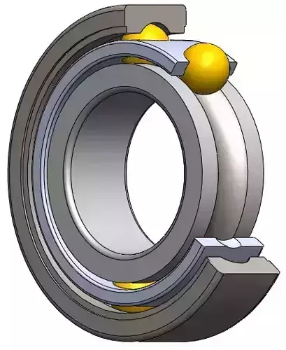 Ball bearing with a full cage