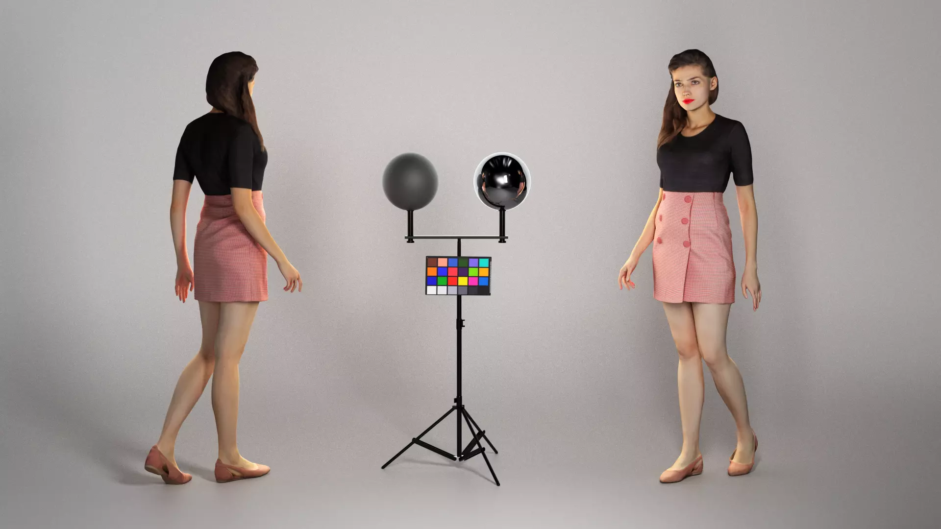 Beautiful young woman walking 249 Low-poly 3D model_0