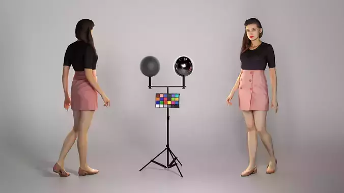 Beautiful young woman walking 249 Low-poly 3D model