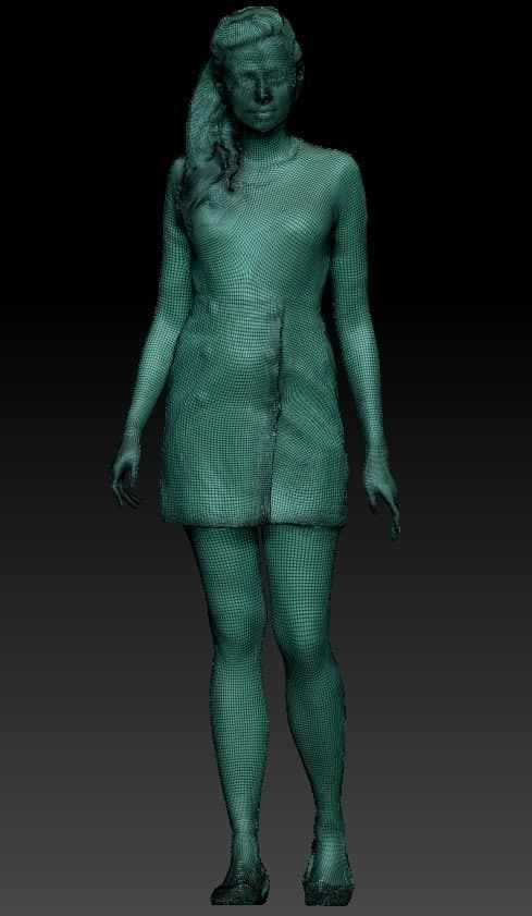 Beautiful young woman walking 249 Low-poly 3D model_6