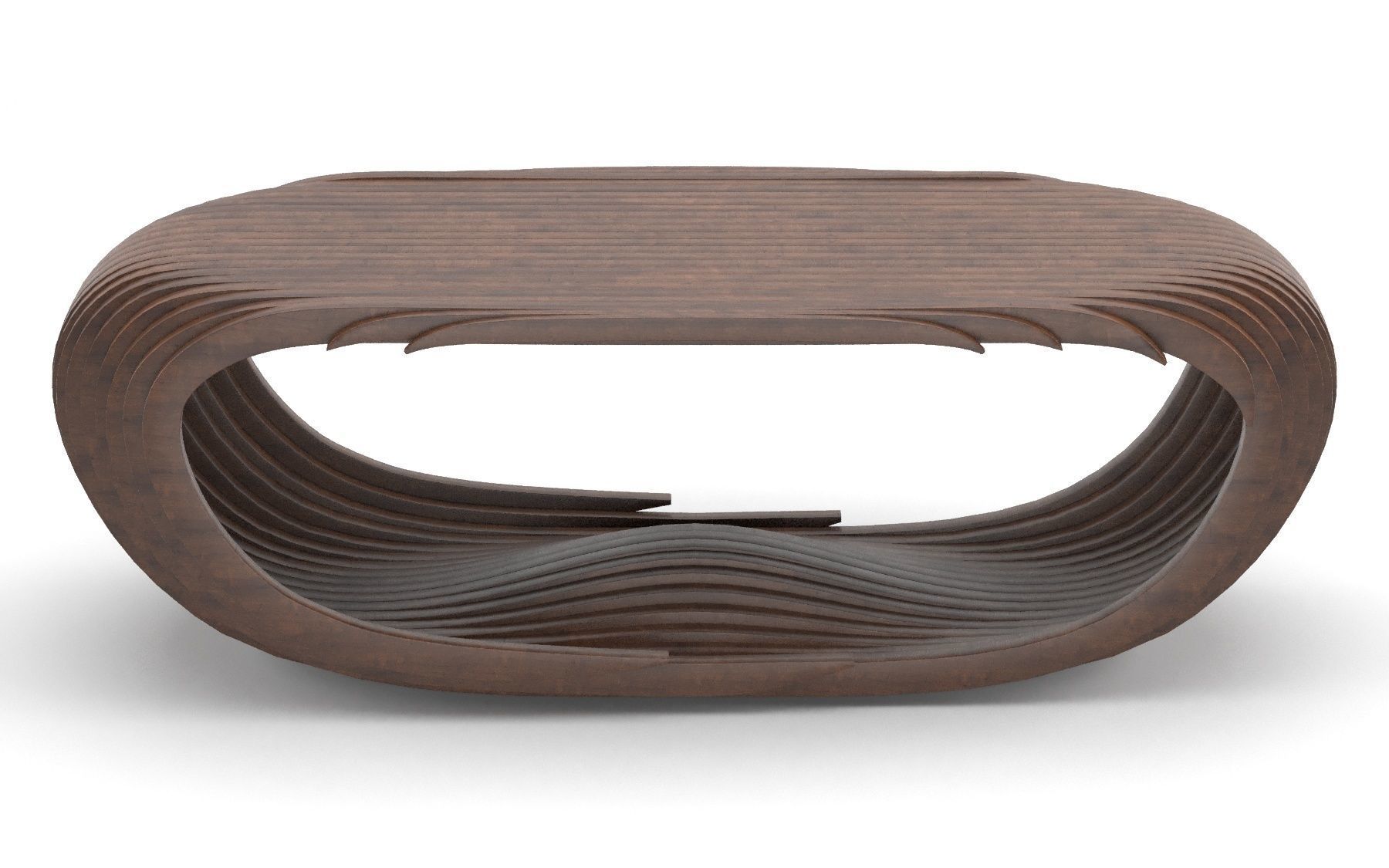 Parametric wooden table Low-poly 3D model_1