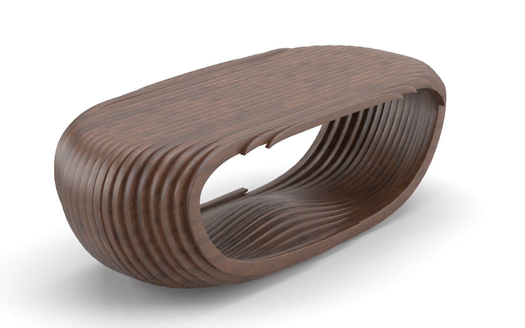 Parametric wooden table Low-poly 3D model_4