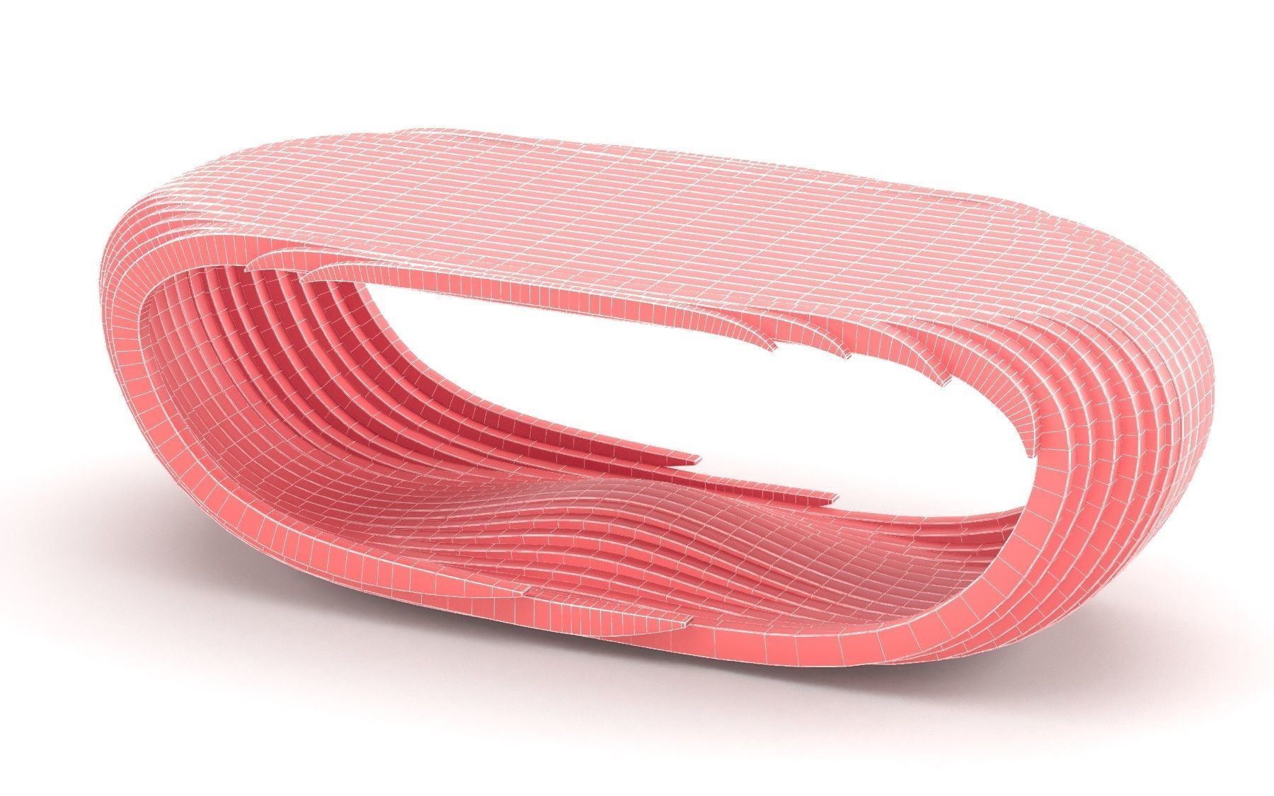 Parametric wooden table Low-poly 3D model_14