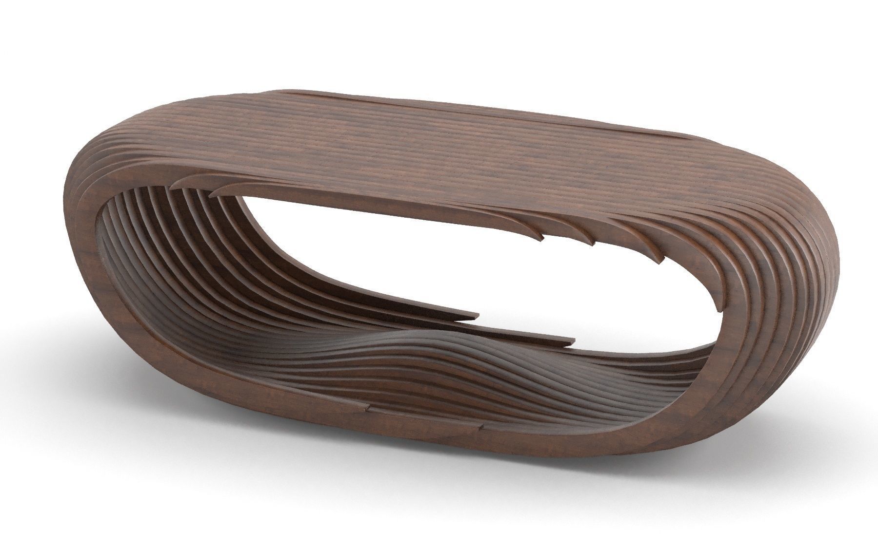 Parametric wooden table Low-poly 3D model_11