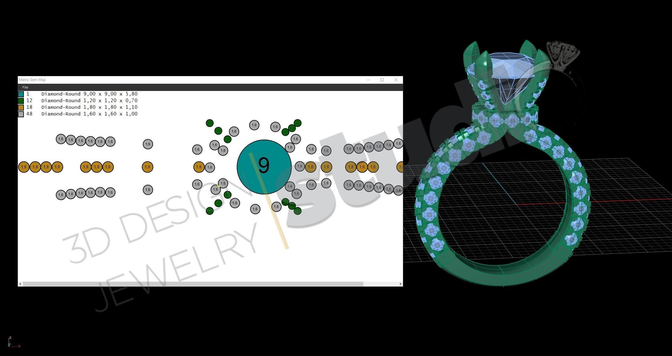 Luxury detail brilliant rings with gems 3d model 3D print model_6