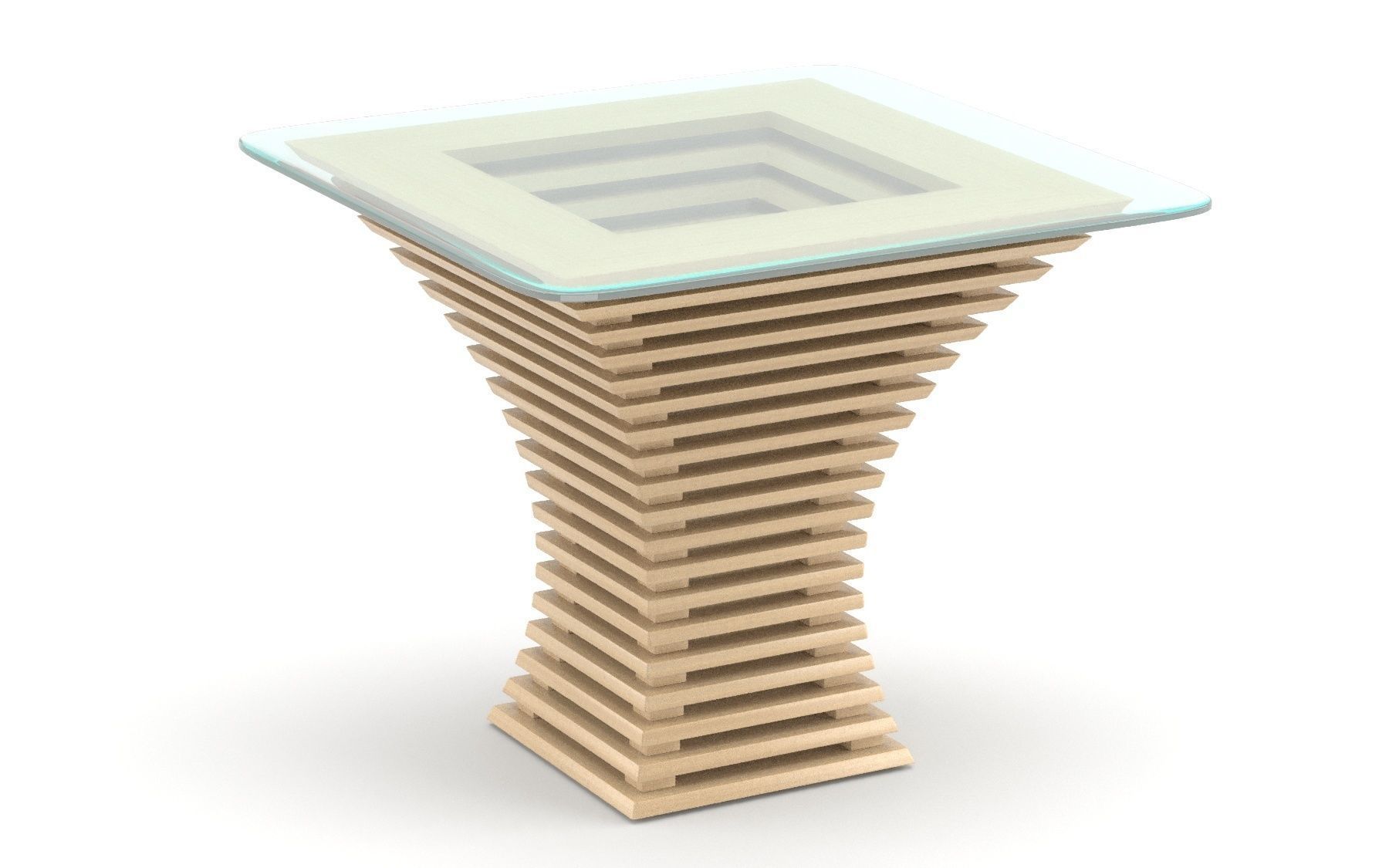 Parametric wooden table Low-poly 3D model_7