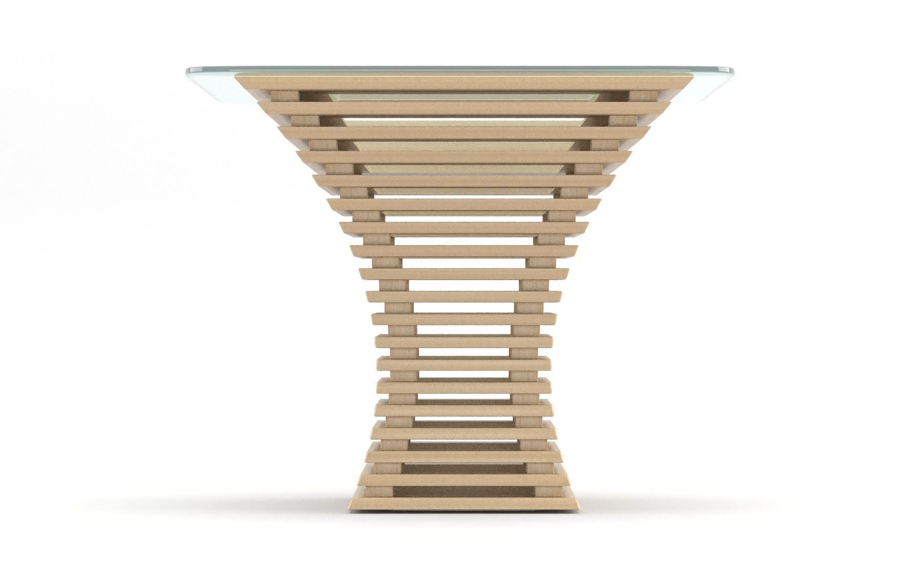 Parametric wooden table Low-poly 3D model_3