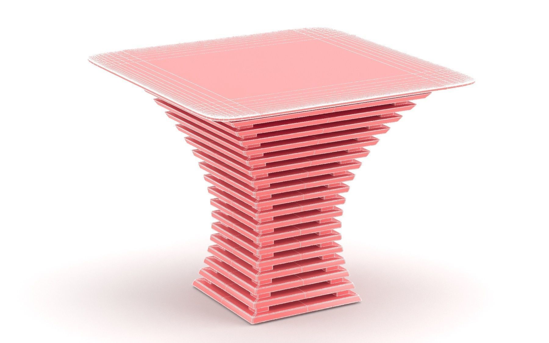 Parametric wooden table Low-poly 3D model_16