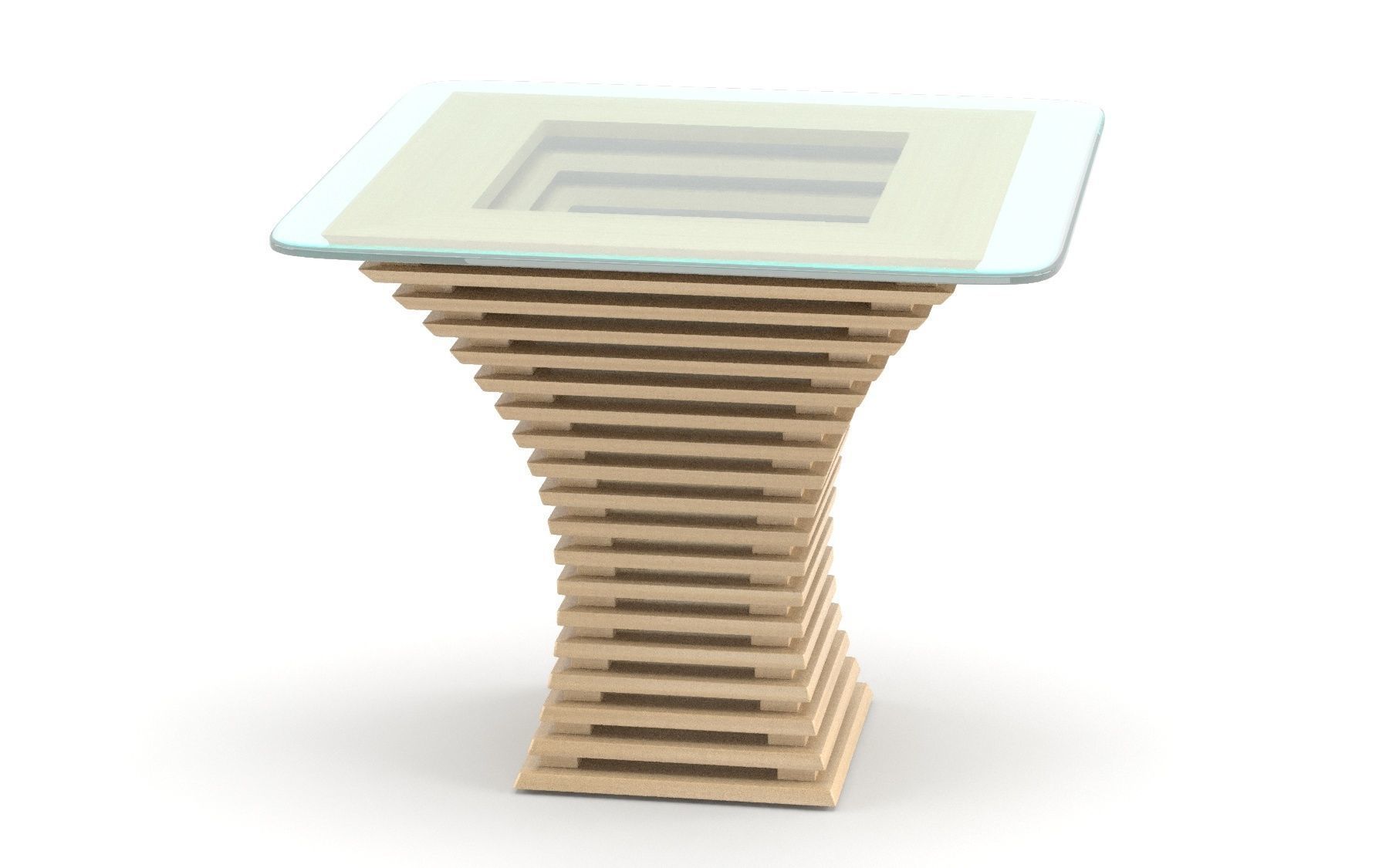 Parametric wooden table Low-poly 3D model_6