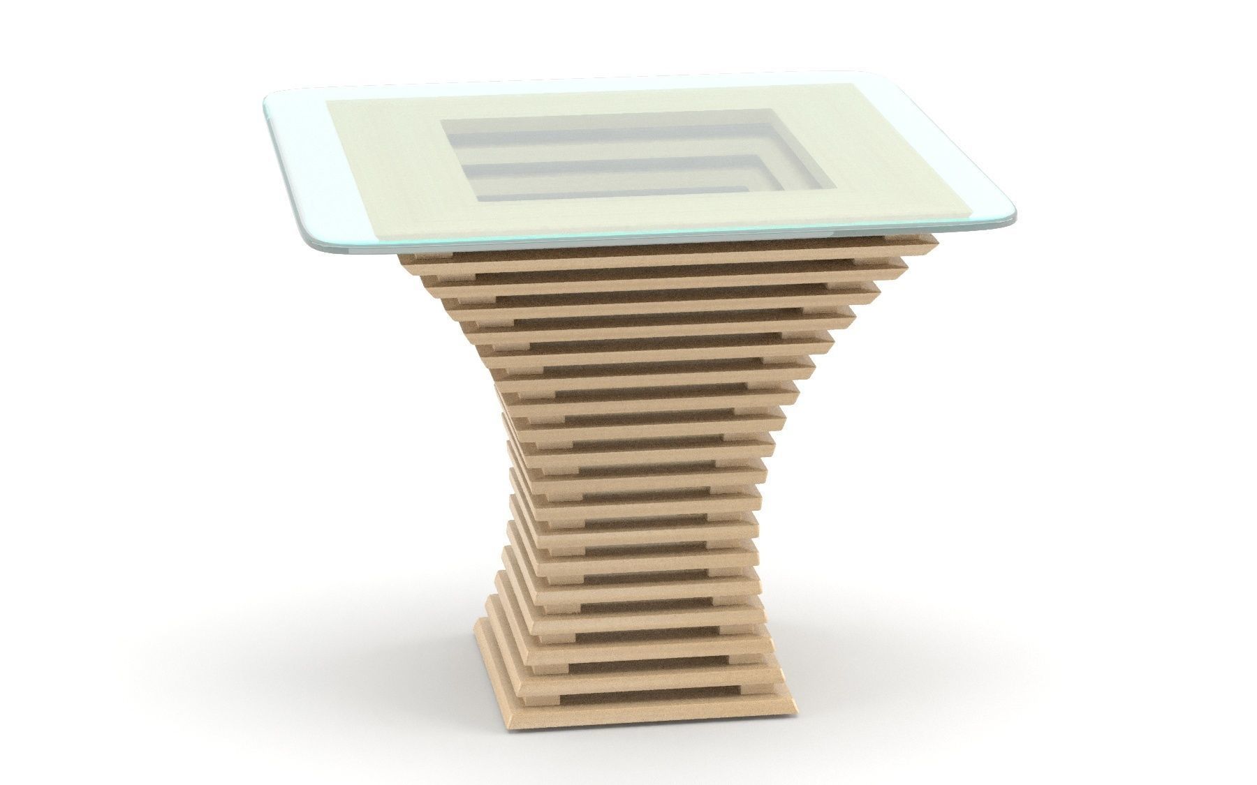 Parametric wooden table Low-poly 3D model_11