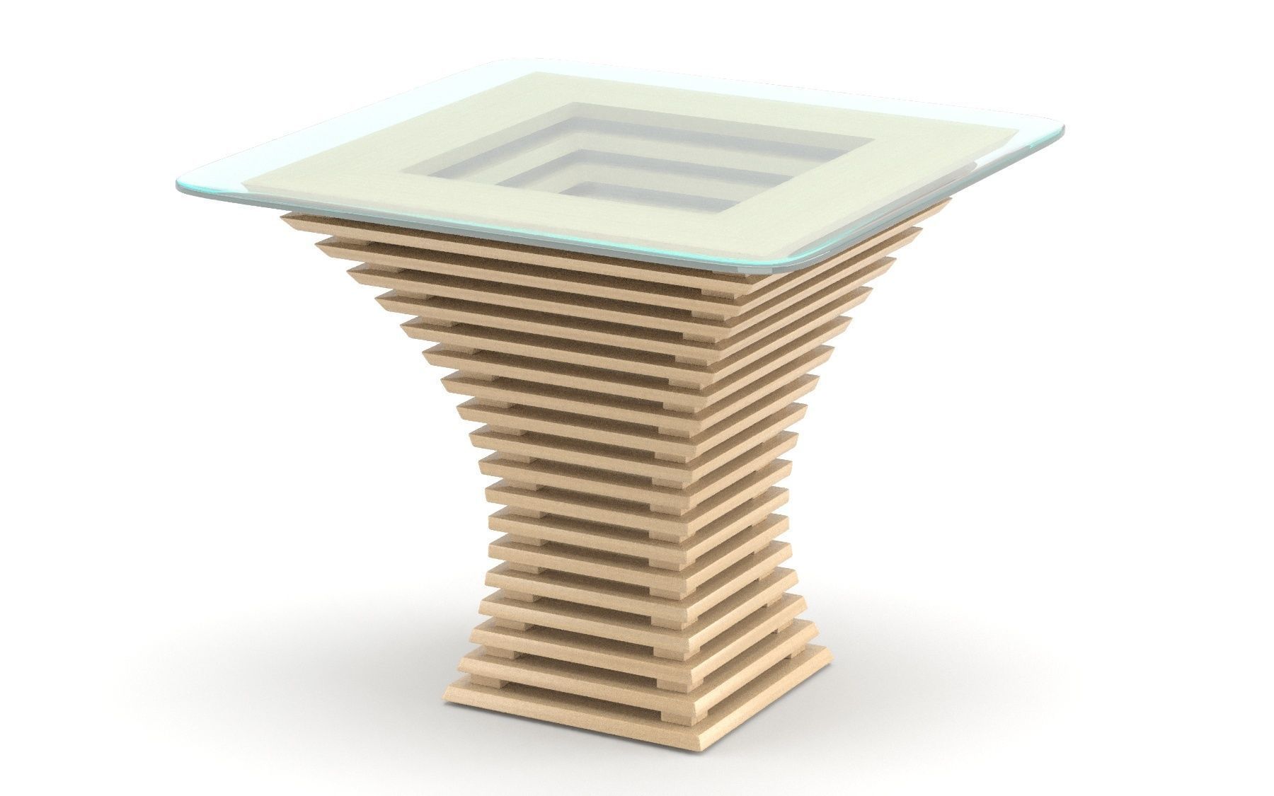 Parametric wooden table Low-poly 3D model_10
