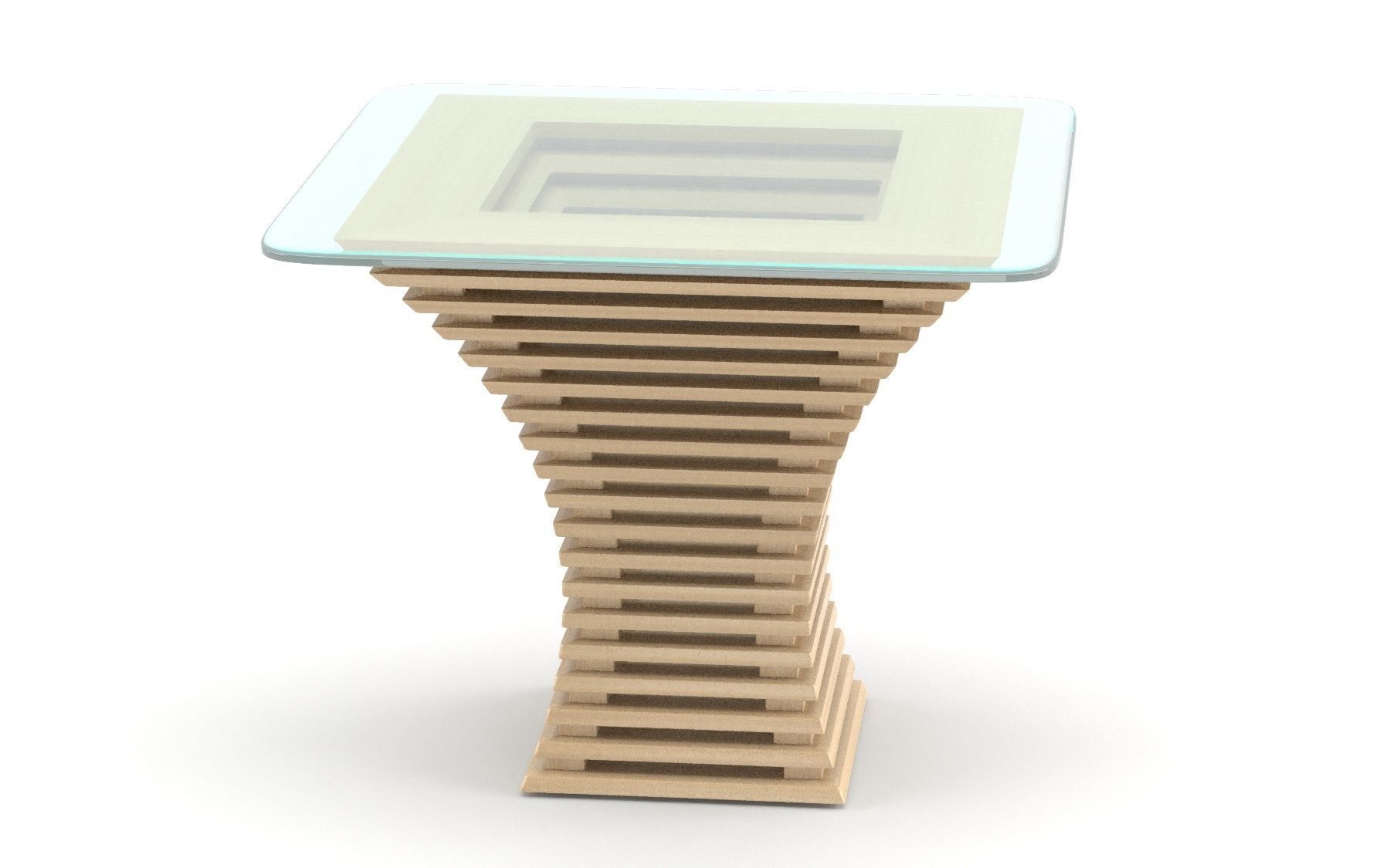 Parametric wooden table Low-poly 3D model_14
