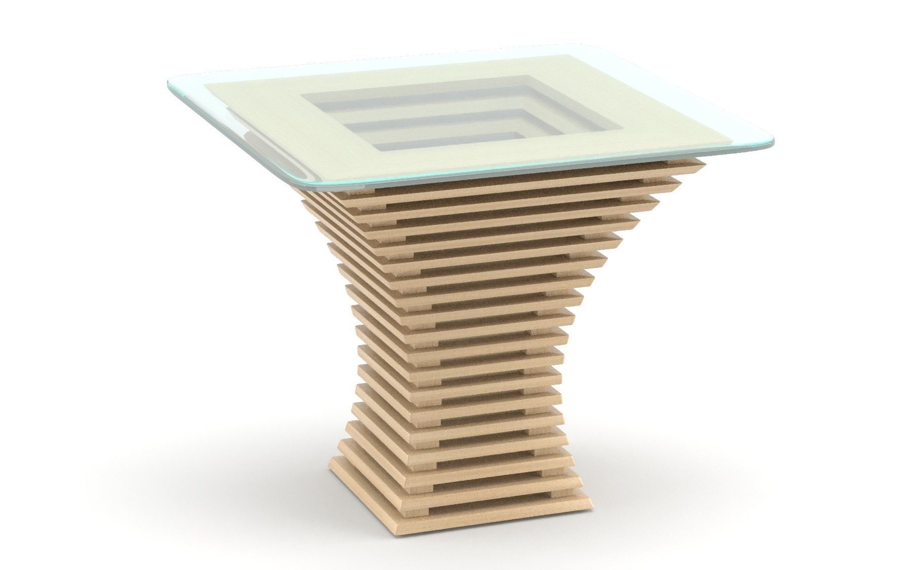 Parametric wooden table Low-poly 3D model_9