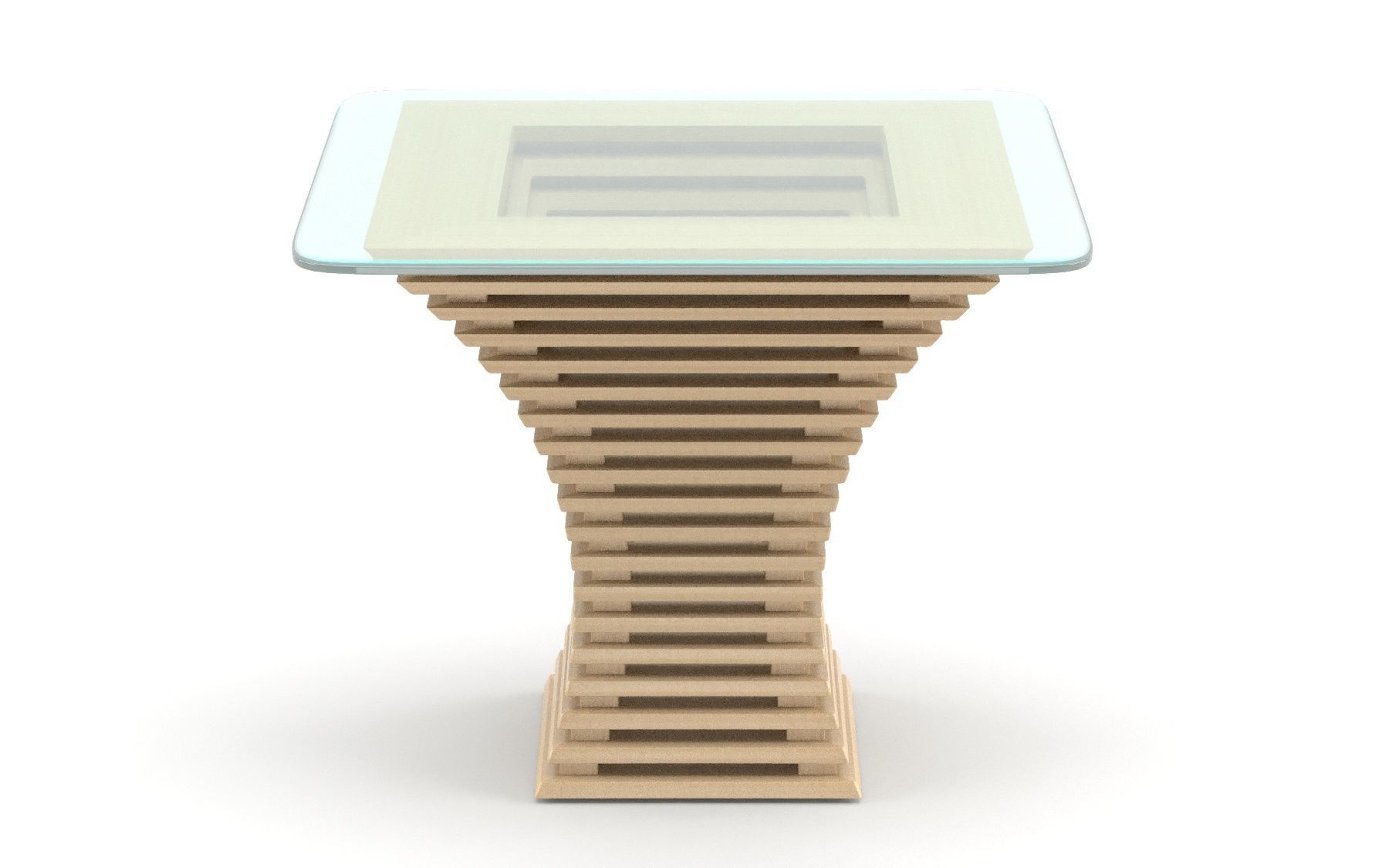 Parametric wooden table Low-poly 3D model_2