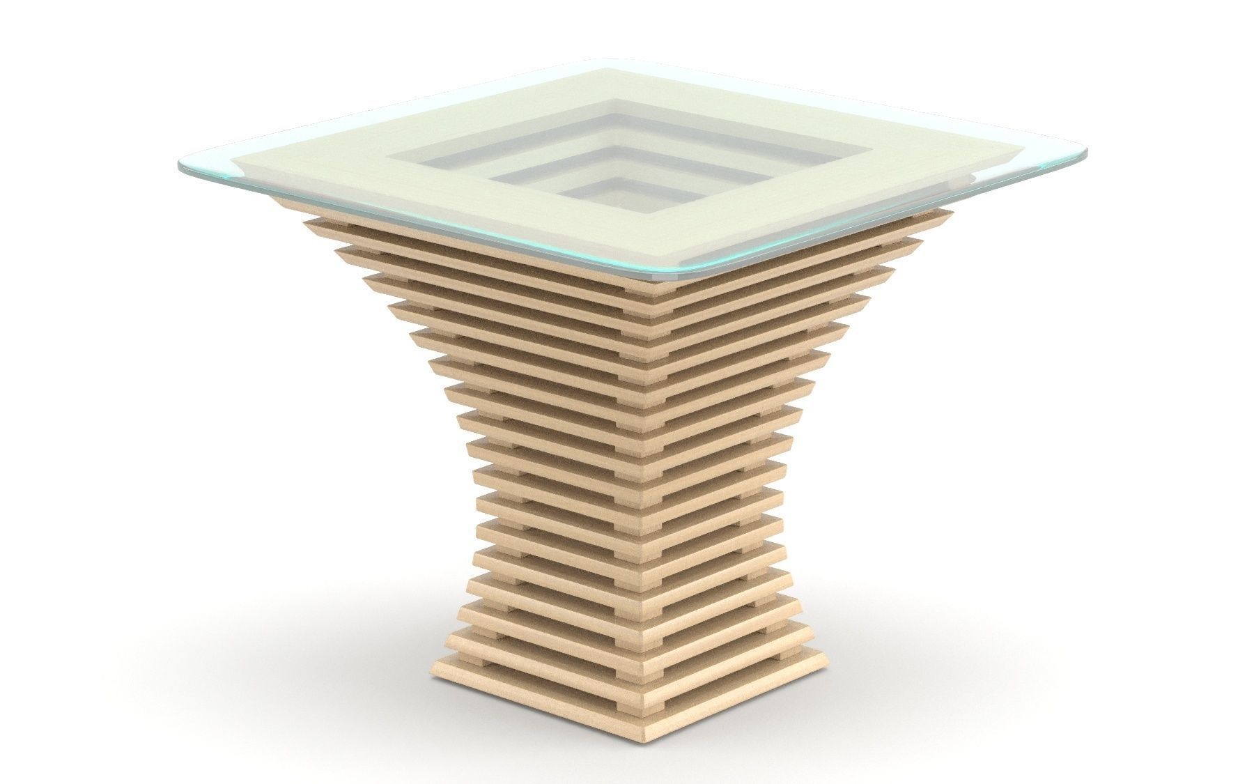 Parametric wooden table Low-poly 3D model_5