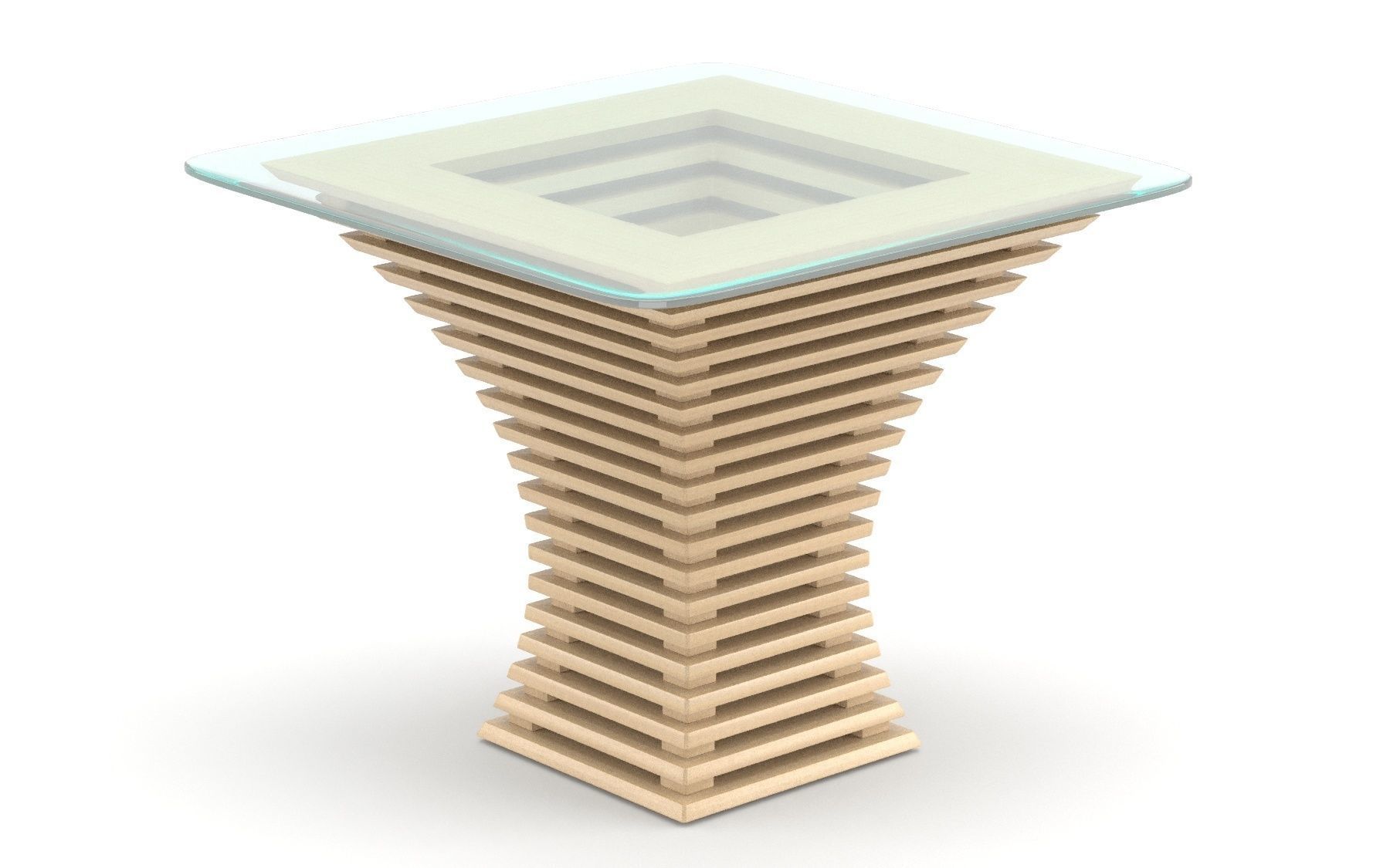 Parametric wooden table Low-poly 3D model_12