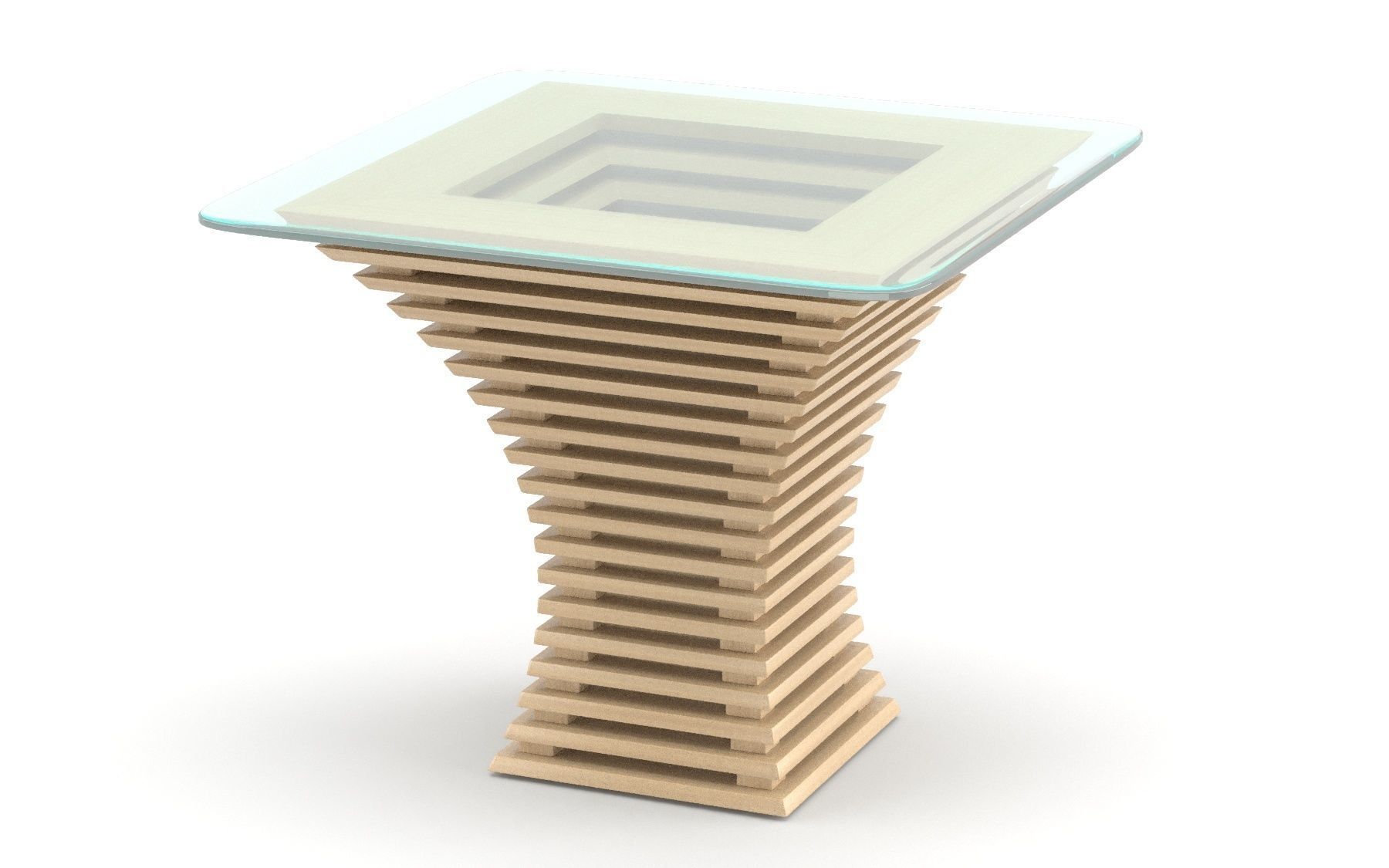 Parametric wooden table Low-poly 3D model_13