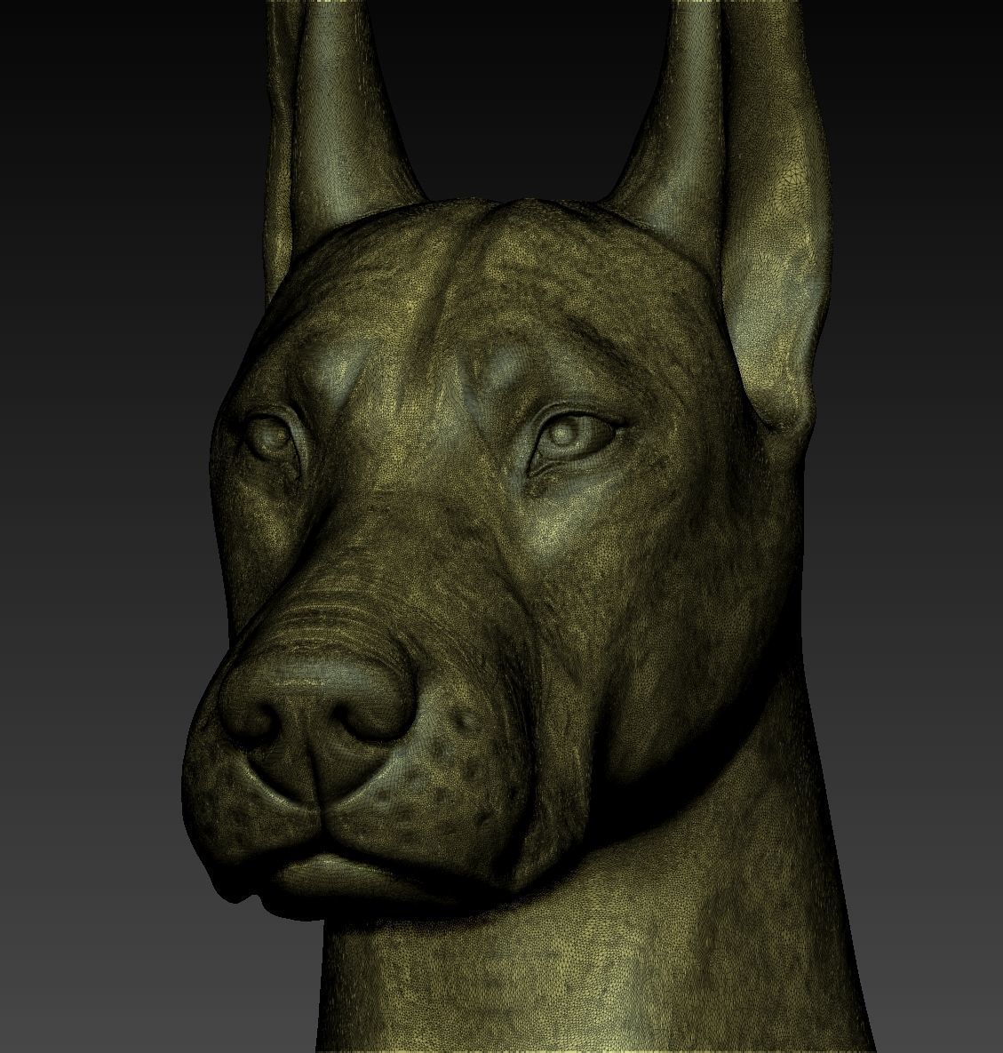 Doberman Portrait 3D print model_5