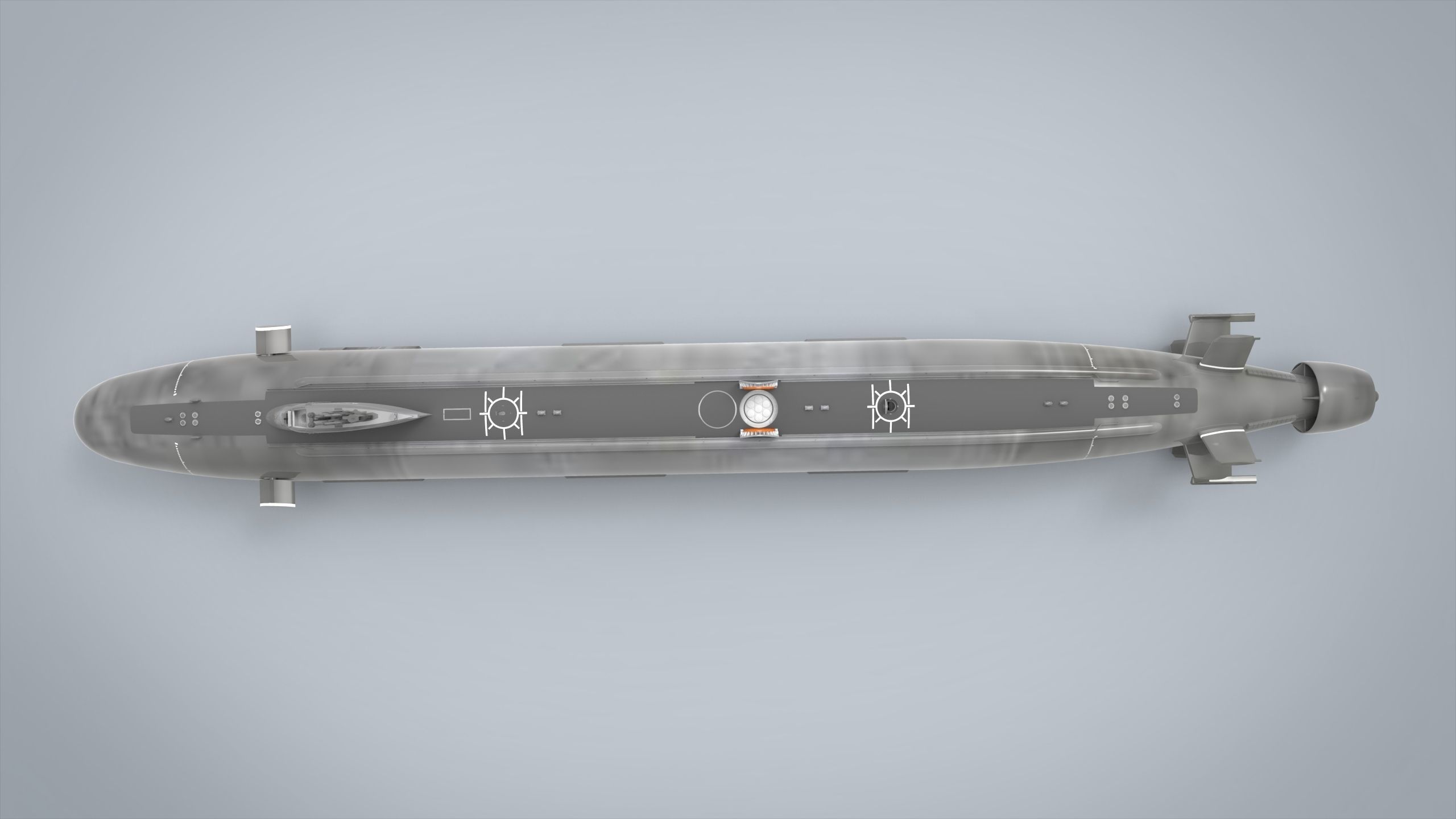 Submarine Nuclear Low-poly 3D model_2