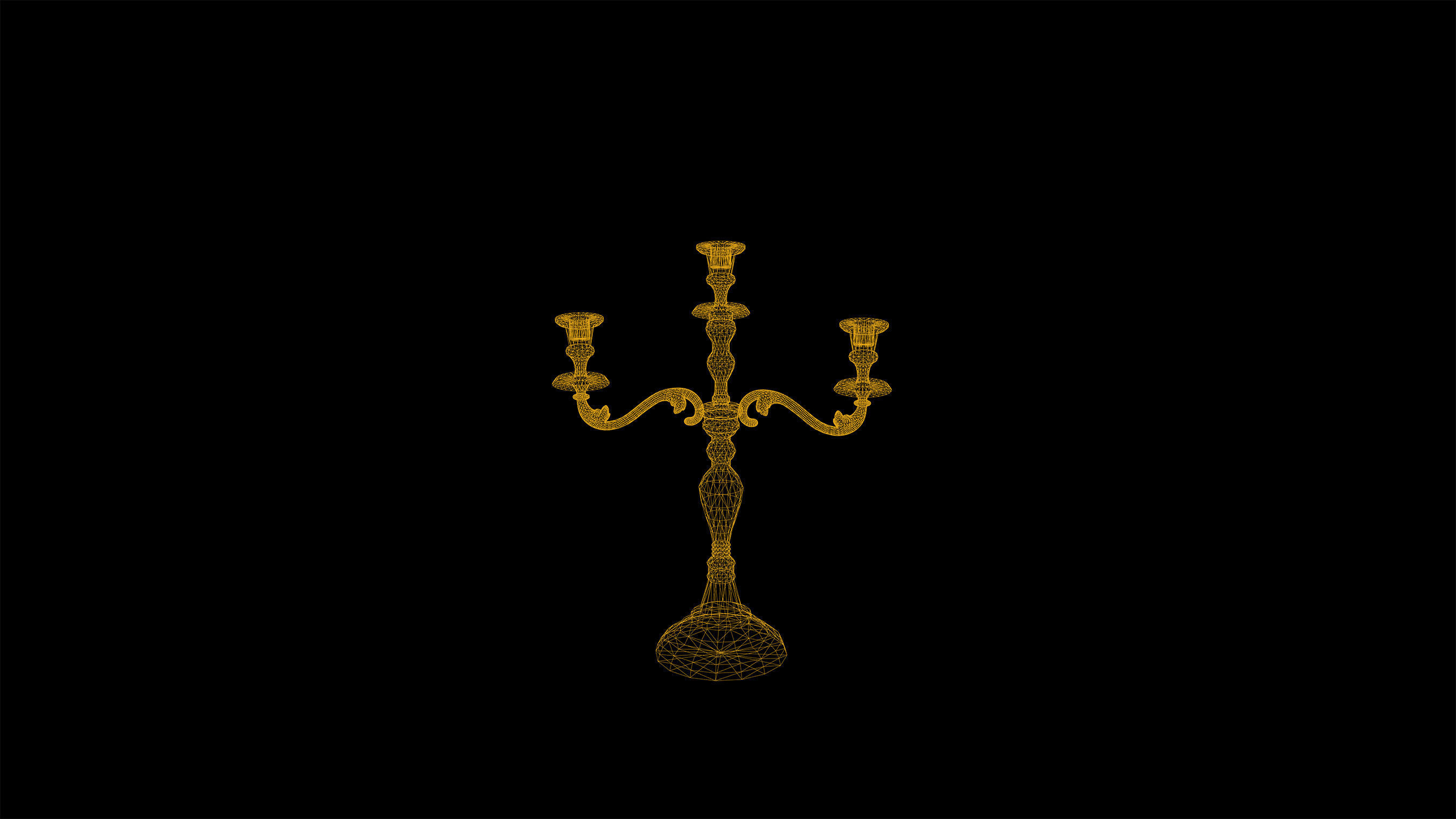 Candelabra-Candlestick Game-Ready candelabra Low-poly 3D model_2