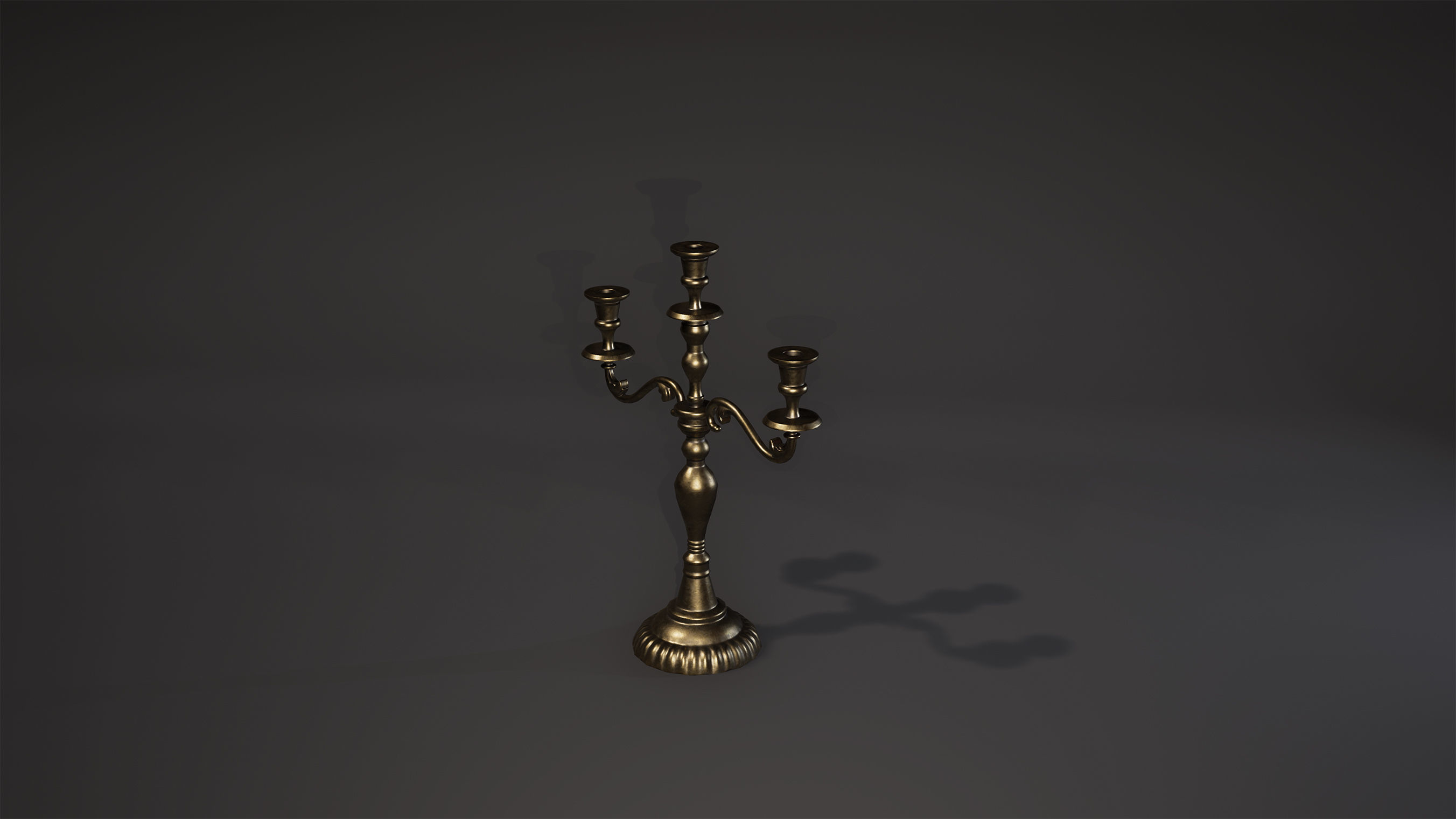 Candelabra-Candlestick Game-Ready candelabra Low-poly 3D model_1