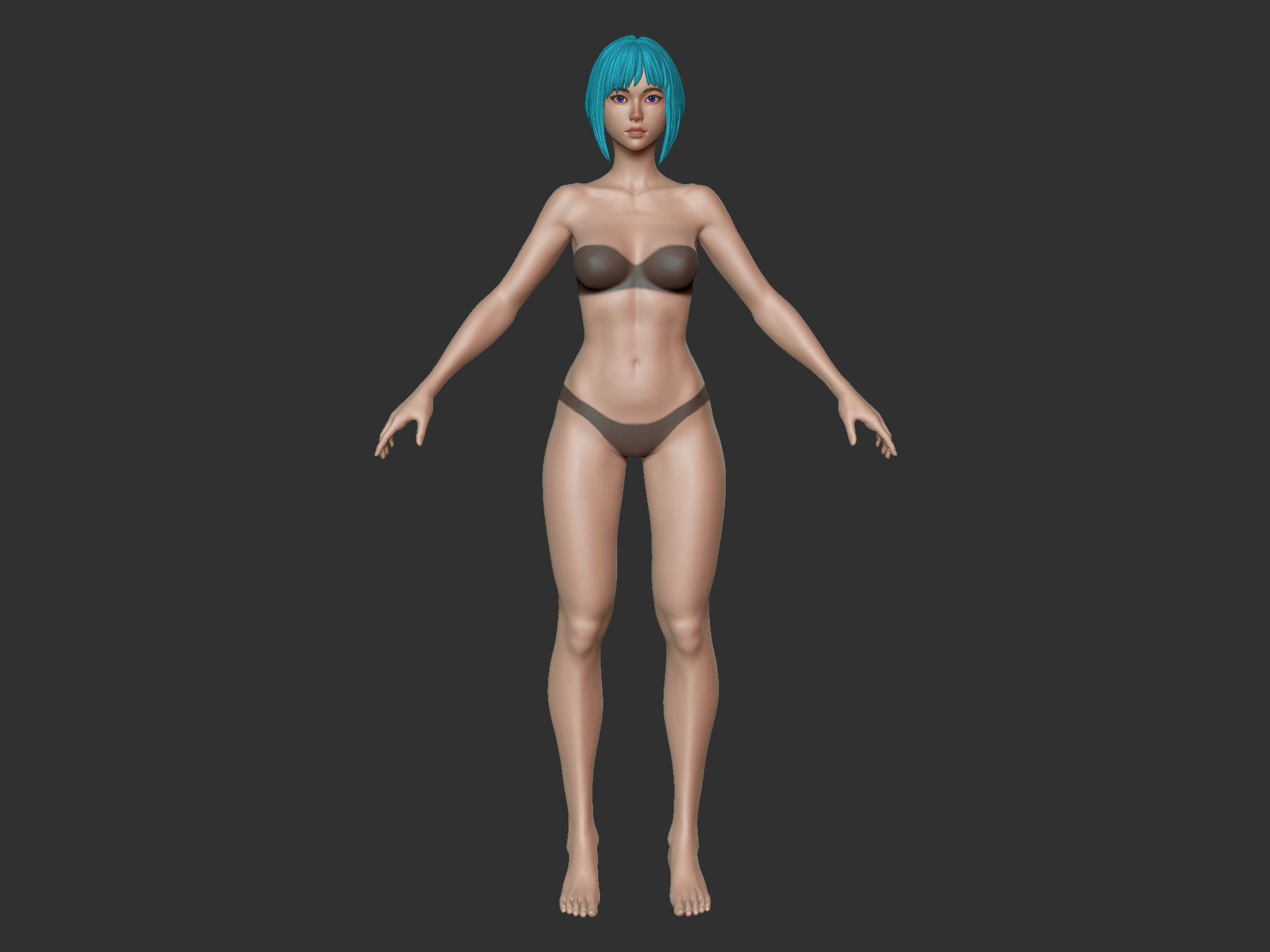 Anime Female Body 3D model_1